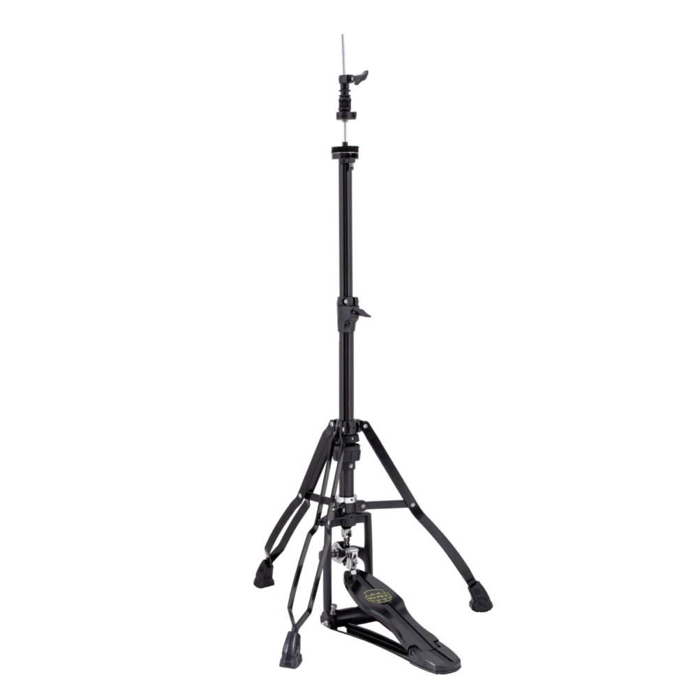MAPEX メイペックス H800EB HARDWARE HIHAT STAND BLACK FINISH ハイハットスタンド800 SERIESは本格的な演奏のために必要とされる調節機能プレイヤーに必要な調整機能を備えた頑丈なチューブ、ダブル ブレース レッグ、メモリー ロックなどが採用されたハードウェアです。こちらのシリーズはより個性を引き出すためにブラッククローム仕様もご用意しております。主な特徴はダイレクト・プルドライブシステムとテンション・アジャストメント、どのテンション設定でも抵抗のないフットコントロールが可能です。ダブルブ レイス・トリプルレッグはダブルペダルに近いポジション設定でご使用頂けます。安定感の有るソリッドスチールベースは着脱も可能です。クイックリリースシンバルロックはトップシンバルを固定しつつ素早いセットアップが可能です。