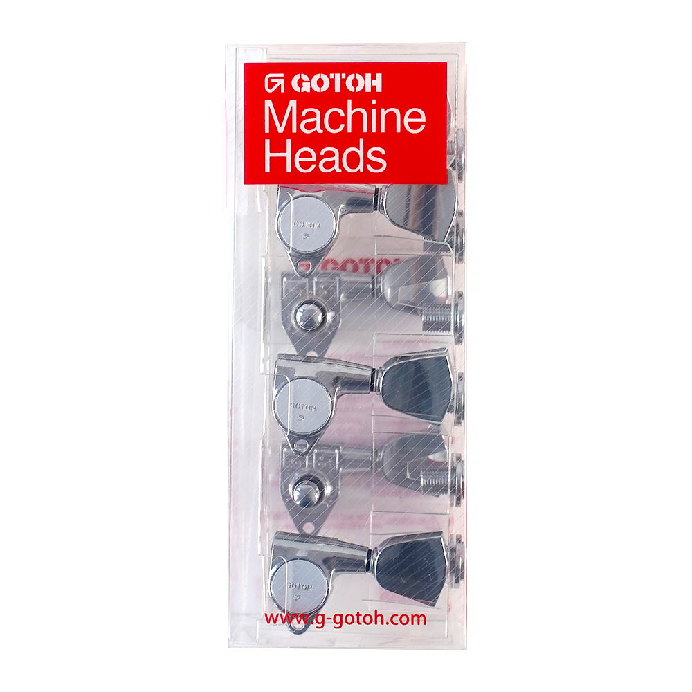 ゴトー GOTOH SG301-04-L3R3-Chrome ギター用ペグ※ギターパーツの取り扱いには、相応の技術と知識が必要になります。自己責任にて、取り扱い可能な方のみ、ご検討下さい。個人的に取り付け時に起った、楽器及びパーツの破損・損傷等につきましては当店は保証出来ません。あらかじめご了承下さい。※サイズ等につきましては商品画像を参考にご検討下さいませ。本体品番：SG301つまみ品番：04カラー：クローム軸オプション：スタンダードギターヘッド形状：L3R3Mission（ギア比）：1 : 18管理品番：05192CX/D