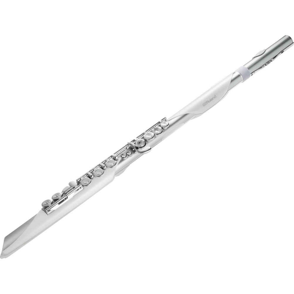 フルート型電子管楽器 ROLAND AE-BRISA Aerophone Brisa DIGITAL WIND INSTRUMENT ローランド エアロフォン ブリサ演奏スタイルはそのままに今までにない音を奏でようAerophone Brisaは、電子管楽器Aerophoneシリーズの新たな進化形です。親しみのあるフルートのデザインとキィ配列を採用しながら、多彩な音色を内蔵、高度なカスタマイズ機能も備えています。さらに、Aerophone Brisaは新開発のサウンドエンジンを搭載し、フルート奏者特有のアーティキュレーションや演奏技法に焦点を当てながらも様々な電子管楽器のスタイルに対応します。■優雅に、気軽に、表現豊かにAerophone Brisaはフルート奏者、管楽器奏者はもちろん、初心者にも快適で親しみやすい楽器です。スタイリッシュで軽量なデザイン、フルートスタイルのキィ配列、直感的な操作性により、楽しく演奏ができます。■次世代サウンドAerophone Brisaのために設計されたSuperNATURAL Windsは、自然な管楽器表現を追求した新しいサウンドエンジンです。息のニュアンス1つ1つを、アコースティック楽器さながらの高い反応性とダイナミックなコントロール性で、生き生きとした豊かな音へと変換します。■多彩な音色を搭載100種類の内蔵音色により、創造力を無限に広げられます。コンサート・フルート、ピッコロ、バス・フルート、ジャズ・フルートなどのフルート系楽器に加え、サックス、クラリネット、トランペットなどの管楽器やオーケストラの弦楽器、パンフルート、尺八などの民族楽器、さらにはシンセサイザーやドラムなど様々なジャンルの楽器音色を搭載しています。■快適な演奏性新開発のデュアル・ブレス・センサー・システムにより、すべての奏者にとって自然で扱いやすい息のコントロールを実現します。またマウスピースに直接息を吹き込むことで簡単に音を出すことができ、マウスピースのある頭部管は演奏者の好みに合わせて快適な角度への調節が可能です。また、フルート・モード時には2つの吹き込み口に息を振り分けることで、オクターブの切り替えができます。■選べる運指モードAerophone Brisaにはリコーダーに近いBrisa(運指)モードやフルート、トランペットなど、幅広いプレイヤーに対応した運指モードを搭載。また片手のみで演奏できる特別なモードも用意されています。■ハーモニーと移調も自由自在電子管楽器ならではの機能として、演奏にハーモニーを加えることや、ドローン奏法にも対応した音色を用意。ソロやアンサンブル演奏を豊かに彩ります。また移調機能も搭載されており、どんな楽曲でも自分の得意な運指で演奏が可能となります。■ダイナミックな演奏表現サム・ボタンやS1/S2ボタンを使って音色にハーモニーや表現を加えられます。また、モーションセンサーにより、身体の動きでビブラートやピッチベンドなどの効果を加えることも可能です。■自由自在な音楽制作内蔵スピーカー、ヘッドホンジャック、充電式バッテリーにより、いつでもどこでも演奏が楽しめます。またUSB-Cポートで音楽制作アプリと連携でき、ライブ演奏ではヘッドホン出力から外部音響機器への接続なども実現します。Bluetooth MIDIにより、ワイヤレスでMIDIデータを送信し、BOSS FS-1-WLやEV-1-WLなどのデバイスと接続すれば各種パラメータのコントロールを拡張できます。■Aerophone Brisa Plusアプリスマートフォンやタブレット用のAerophone Brisa専用アプリもご用意しています。各種本体パラメータの調整や音色の保存・呼び出し、運指表示で演奏中の音符なども確認できます。またアプリ上でRoland Cloudにログインして頂く事で追加音色にもアクセスできます。主な仕様・キー配列: フルート互換キー配列・プリセット音色: 100音色・ユーザー音色: 48音色・フェイバリット音色: 12音色×5バンク登録可能・エフェクト: 17種類・コントローラー: デュアル・ブレス・センサー、サム・ボタン、[S1] / [S2] ボタン、モーション・センサー・Bluetooth: 標準規格Ver 5.0、対応プロファイル: GATT (MIDI over Bluetooth Low Energy)・ディスプレイ: 有機ELディスプレイ、128×32 ドット・接続端子: PHONES端子：ステレオ・ミニ・タイプUSB 5V端子：USB Type-C（R）（DC 5V、オーディオ／MIDI対応）・スピーカー：1個・電源: リチウムイオン電池/USB端子より取得（USBバス電源）・消費電流：0.6 A・最大連続使用時間: 約8時間（使用状態によって異なります）。・付属品: クイック・スタートガイドトーン・リスト「安全上のご注意」チラシモイスチャー・バンド×3お手入れ用クロスブロワーUSB Type-C (ストレート) to Type-C (アングル) ケーブルL型プラグ(ステレオ・ミニ・タイプ)専用ハンド・キャリー・バッグ保証書外形寸法/質量幅: 752 mm奥行: 51 mm高さ: 52 mm質量: 415 g