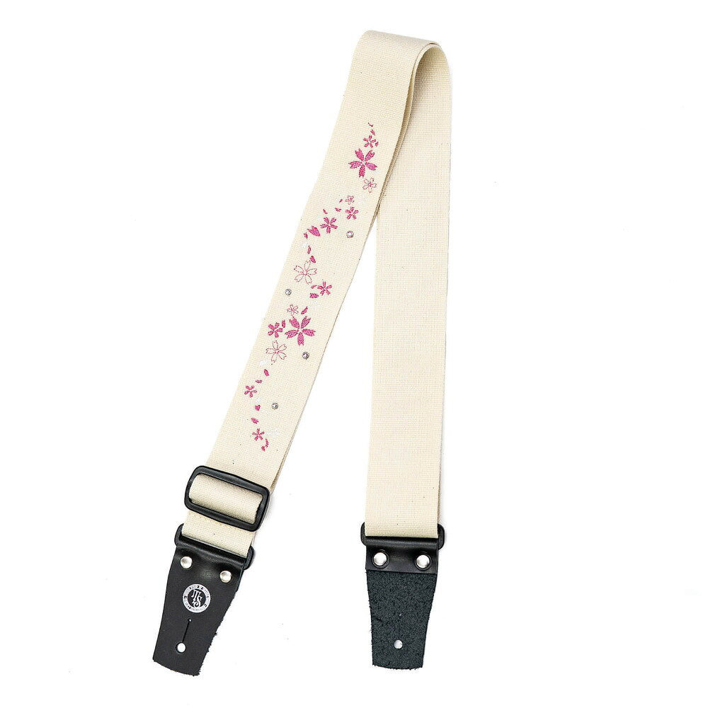 乐天商城 - Grande uomo グランデウオモ TENDER STRAP TS-2 AC 桜スペシャル White ギターストラップ