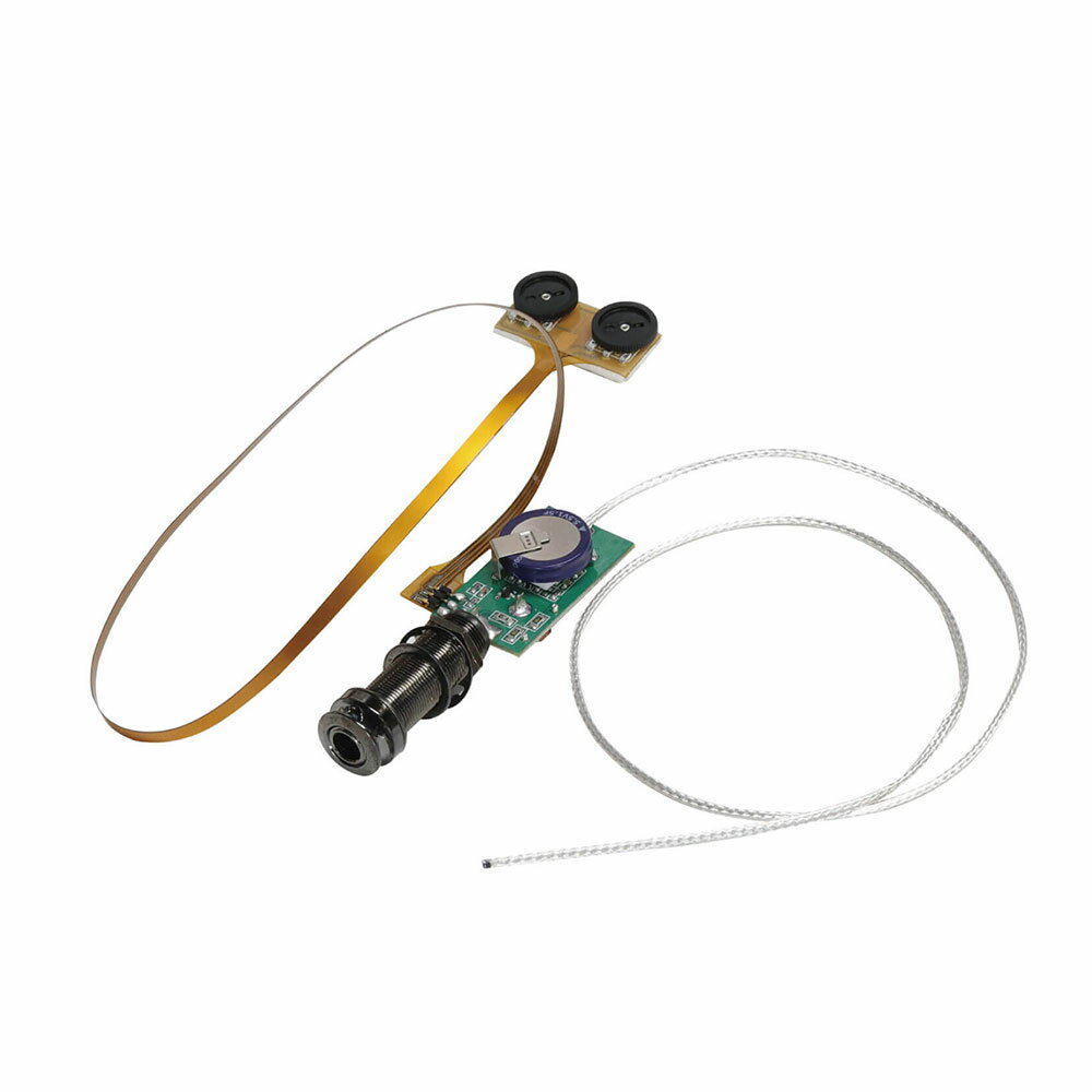 ※パーツの取り扱いには、相応の技術と知識が必要になります。自己責任にて取り扱い可能な方のみ、ご検討下さい。取り付け時に起った、楽器及びパーツの破損・損傷等につきましては当店は保証出来ません。あらかじめご了承下さい。Mi-Si マイサイ Acoustic Trio VT アコースティックギター用ピックアップAcoustic Trio VTは、アコースティックギター用のバッテリーフリー・アクティブピックアップシステムです。独自のカスタムピエゾリニアリゼーション方式を採用しており、非常にピュアで正確なサウンドを可能にします。Mi-Si Power Chargerを使用して60秒間充電すると、最大16時間の使用が可能です。【充電に関する注意点】充電の方法はMi-Si純正充電器または9v乾電池で行ってください。上記以外の充電方法での不具合は保証対象外になります。※ファンタム電源での充電は電流が足りない可能性がございます。また充電中は音声信号が出力されないためお使いいただません。※アダプターの形状は予告なく変更となる場合がございますが、全ての従来品と互換性がございますので、安心してご利用いただけます。【スペック】・ピックアップ：L.R.BaggsElement・エンドピンジャック取り付け径：φ12.5mm・付属品：専用充電アダプター/取扱説明書兼保証書・生産国：アメリカ