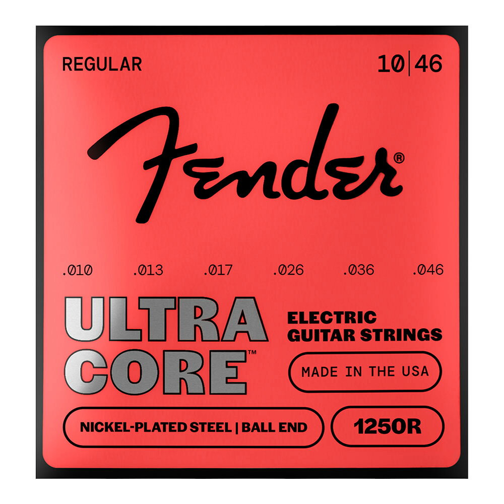 0.10 - 0.46 - Fender フェンダー 1250R UltraCore 1250 Electric Guitar Strings 10-46 エレキギター弦