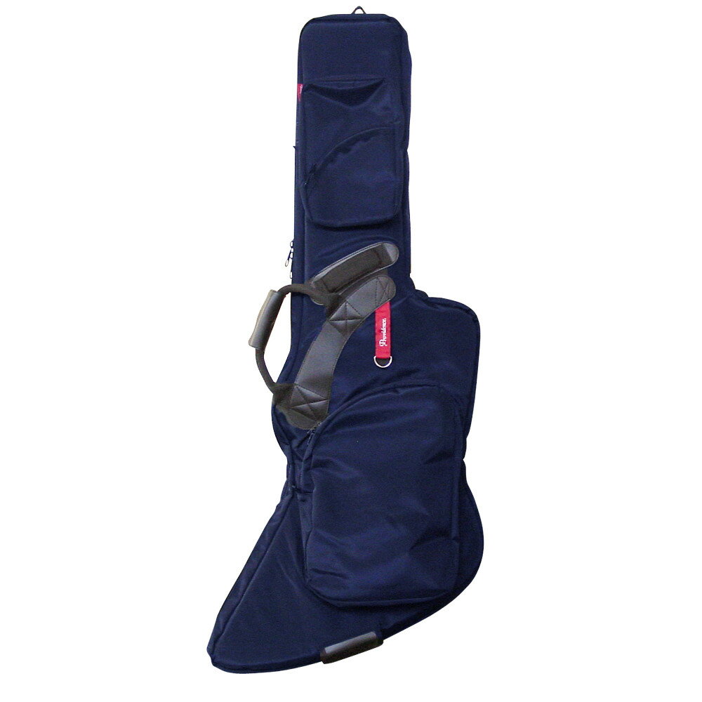 Providence プロビデンス TCX1R NB Tour Comfort Cases SeriesII エクスプローラータイプ用ギグバッグ ネイビーブルーNAVYブルーが登場!好評のコンフォートケースに新色が加わりました。落ち着きのある深いNAVYカラーは、ステージや移動時にも上品な存在感を演出。従来モデル同様、機材をしっかり保護しながら快適な持ち運びを実現するツアー仕様の設計。シンプルながら高級感のあるカラーリングは、幅広いプレイヤーの機材環境にも自然にマッチします。Providence TOUR COMFORT CASES（プロビデンス・ツアー・コンフォート・ケース）は、これまでにない独創的なデザインと、細部まで行き届いた多彩なアイデアを融合した楽器専用ケースです。ギターケース本来に求められる高い収納性と優れた携帯性を兼ね備え、エレキギター用、エレキベース用、 アコースティックギター用、変形ギター用の各モデルは、幅広いシェイプの楽器を収納可能。ライブやツアー、移動時にも快適な使い心地を実現します。エクスプローラー用TCX1R NBはGibson Explorerはもちろん、Firebirdにも対応しています。【主な特長】■ ケース本体およびジッパー部も撥水仕様を採用し、雨の日でも安心して持ち歩けます。■ ショルダー部分は引っ張るだけで長さの調整が可能なうえ、使用しない時には収納できるのでハンドルで持ち運びする時に邪魔になりません。■ 収納性に大変優れ、各種ケースは殆どのモデルが収納可能です。※実際に実物での収納検証済み■ 計量で背中にフィットし、長時間背負っても疲れにくくなりました。キャリーカートへの取り付けも可能です。■ 付属のネックピローにより衝撃を緩和します。■ オプションのインナークッションCIC-900（別売）を追加して、Flying VやExplorer等のボディー先端部分やエンドピンを保護。【サイズ】外寸：1180mm(H)×490mm(W)×70mm(D)重量：1.7kg