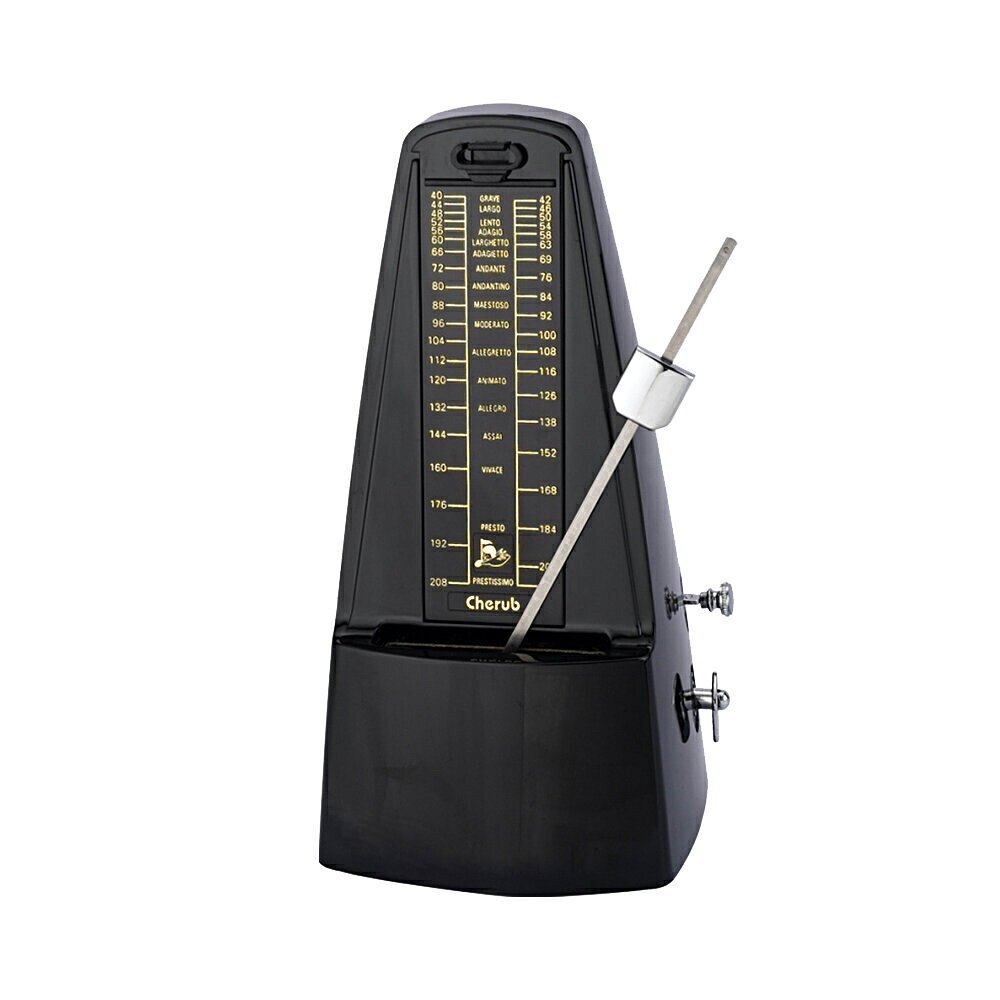 Metronomes - Cherub チェラブ WSM-305 Black Mechanical Metronome 機械式メトロノーム 振り子式メトロノーム ブラック