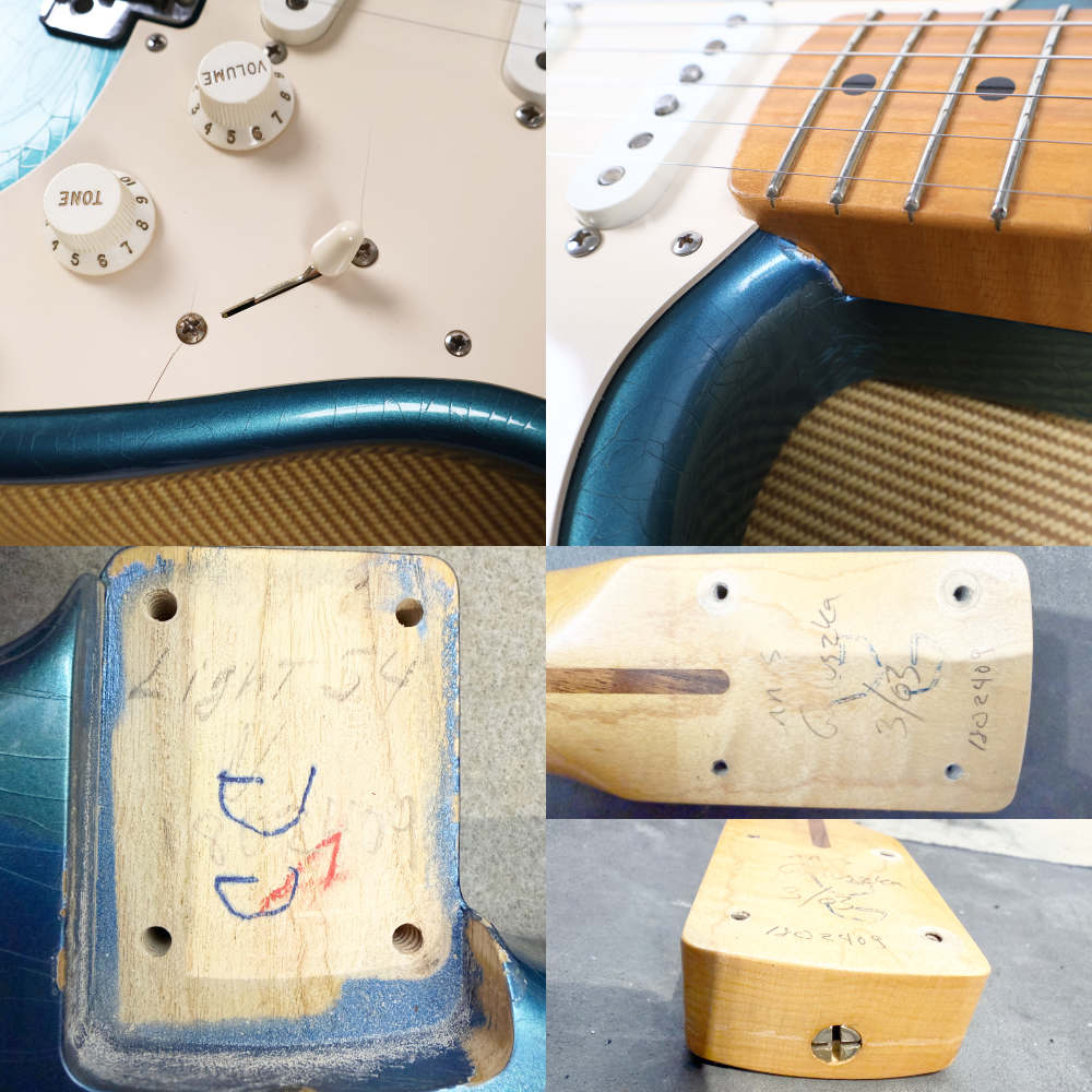 【中古】 エレキギター Fender Custom Shop MBS 1954 Stratocaster Closet Classic Lake Placid Blue Master Built by Dennis Galuszka 2003年製 フェンダーカスタムショップ ストラトキャスター デニス・ガルツカ（3枚目）