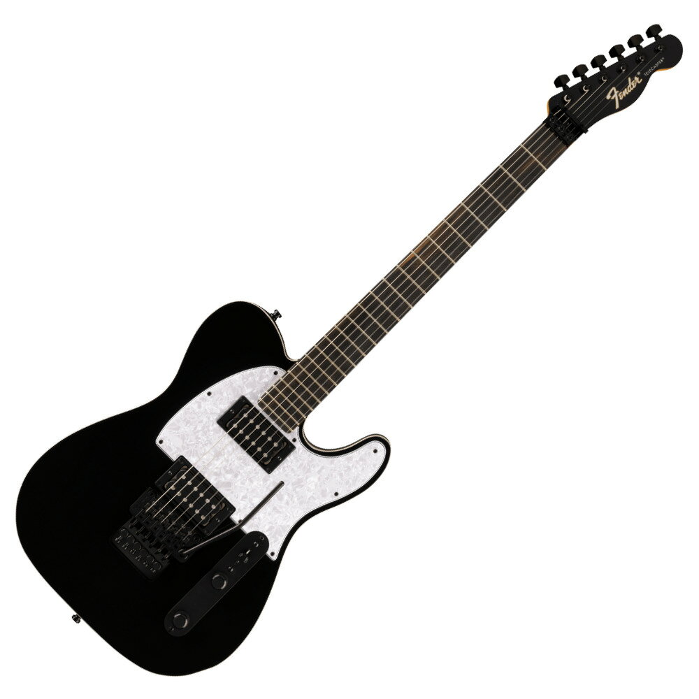 Fender フェンダー Limited Edition Player Fusion Telecaster HH Floyd Rose EB Black エレキギター テレキャスターヘヴィサウンドの新たなスタイルを切り拓くプレイヤーのために設計されたFender Limited Edition Fusion Seriesは、ギター史における象徴的なシルエットをベースに、リフに不要な要素を徹底的に削ぎ落としたシリーズです。高出力ハムバッカーとノイズレスシングルコイルピックアップを搭載し、バンドサウンドの中でも埋もれることのない、密度の高いダウンチューニングサウンドを実現します。ステージからスタジオまで対応するFusion Seriesは、大音量で自らのサウンドを貫く世代に向けたユニークな楽器です。Fusion Telecaster HH Floyd Roseは、リフプレイのために設計されたモデルです。Telecasterプラットフォームをハードロック仕様へと大胆に再構築し、2基の高出力ハムバッカーがあらゆるコードワークに力強さを与え、バンドサウンドの中でも際立つ密度の高いサウンドで存在感を発揮します。さらに、オールブラック仕様のFloyd Roseシステムにより、アップ／ダウン両方向で自在なピッチコントロールを実現。12インチラジアスのエボニー指板は、安定したベンディングと正確な演奏性をサポートします。【FEATURES】■ スリムなアルダーボディ■ 2基の高出力ハムバッカー■ Floyd Rose ロッキングナット■ Floyd Rose トレモロシステム■ 12インチラジアスのエボニー指板■ ブラックハードウェア【HIGHLIGHTS】SLIM ALDER BODYFenderの定番モデルを軽量にアレンジしたこのモデルは、スリムなアルダーボディを採用することで、アルダーならではの豊かな鳴りをそのままに、よりスリムで快適な弾き心地を実現します。厚みをわずかに抑えることで、アルダー特有の力強さ、明瞭さ、バランスを損なうことなく、ストレスフリーな演奏性を提供します。12” RADIUS EBONY FINGERBOARD WITH JUMBO FRETS滑らかな弾き心地と素早いレスポンスが特長の、高密度なエボニーを採用。12インチラジアスの指板はリードプレイに適したフラットな演奏性を実現し、ジャンボフレットにより、ネック全体でスムーズなフィンガリングやチョーキングを可能にします。THIN “C” PROFILE MAPLE NECKあらゆるスタイルのプレイヤーに愛される、素早く快適な演奏性を備えた定番ネックシェイプ。スリムな "C" シェイプは手になじみやすく、メイプルネックが各音に明るく歯切れの良いレスポンスと鮮明なアタックをもたらします。CONTOURED NECK HEEL人間工学に基づいた立体的なネックヒールが、ハイフレットへのスムーズで制限のないアクセスを実現し、ネック最上部まで自在に演奏するプレイヤーのパフォーマンスをサポートします。PLAYER MODIFIED PICKUPS専用のヴォイシングを施した2基のハムバッカーが、高出力でパンチのあるサウンドに加え、タイトな低音と力強い中域を実現します。不要なノイズを効果的に抑えながら、厚みのある豊かなサウンドを生み出します。【スペック】・プロダクトネーム：Limited Edition Player Fusion Telecaster HH Floyd Rose, Ebony Fingerboard, Black・モデル番号：0142821306・シリーズ：Player・オリエンテーション：Right-Hand・カラー：Black・原産国：Mexico・ネック：Maple・ネックフィニッシュ：Satin Urethane・ネックシェイプ：Thin "C"・ネック：4-Bolt・ネックの太さ：.790"・Neck Thickness 12th Fret：.825"・フィンガーボードラジアス：12" (305 mm)・フィンガーボードの素材：Ebony・ポジションインレイ：None・サイドドット：White・Number of Frets：22・ナット：Floyd Rose Locking・ナット幅：1.69" (43 mm)・ナットの素材：Floyd Rose Locking・フレットサイズ：Jumbo・スケール：25.5" (648 mm)・ボディ：Alder・ボディフィニッシュ：Gloss Polyester・ボディシェイプ：Telecaster・ボディ素材：Alder・ブリッジ：Floyd Rose Special Double-Locking Tremolo・ピックガード：4-Ply White Pearloid・ピックアップカバー：Black・コントロールノブ：Knurled Dome, Black・ハードウェアフィニッシュ：Black・チューニングマシーン：Fender Standard Cast/Sealed Staggered・ストリング：Fender USA 250L Nickel Plated Steel (.009-.042 Gauges), PN 0730250403・トレモロアーム：Floyd Rose Special Locking・ネックプレート：4-Bolt・ブリッジピックアップ：Player II Modified Humbucker・ネックピックアップ：Player II Modified Humbucker・ピックアップコンフィギュレーション：HH・コントロール：Master Volume, Master Tone・スウィッチ：3-Position Blade: Position 1. Bridge Pickup, Position 2. Middle Pickup, Position 3. Neck Pickup・ケース/ギグバッグ：Deluxe Gig Bag