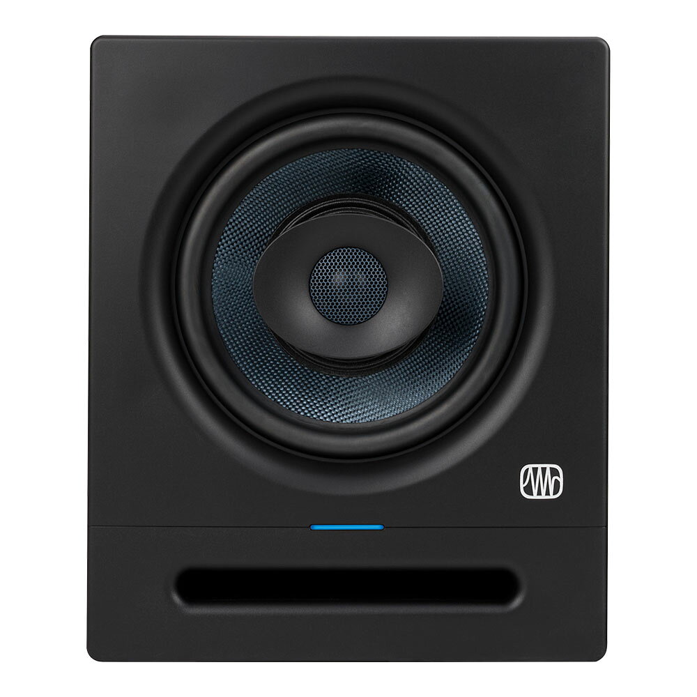 PreSonus プレソナス Eris Pro 8 パワードスピーカー臨場感あふれるミックスを再現するEris Pro 8。シンメトリック・デザインと一貫したアコースティック・センターは、コンポーネント間の優れた位相アライメントを提供し、広いスイートスポット、正確なステレオ・イメージング、シンメトリカルな分散パターンを実現します。Eris Pro 8の同軸設計は、自然なリスニング体験を生み出す単一音響ポイント・ソースを提供し、レコーディングの微妙なニュアンスを再現すると同時に、立体的なサウンドステージ、詳細なトランジェント・レスポンス、臨場感あふれるサウンド再生を実現します。コンパクトなサイズを感じさせないパンチのある低域と相まって、Eris Pro 8はホーム・スタジオでもプロのミックス・ルームでも優れたリスニング体験を提供します。1.25インチの超低質量シルクドーム・トゥイーターが、キビキビとした正確なトランジェント再生を実現し、8インチのウーブン・コンポジット・ウーファーが、パンチがありながら贅肉のない、タイトでクリアな低音を提供します。ポート型エンクロージャーと140Wのパワーにより、Eris Pro 8は驚異的な35Hzまで到達し、きめ細かなトランジェント・レスポンスと見事なダイナミクスにより、自然で疲労の少ない体験を提供します。アコースティック・チューニング・コントロールと3ウェイ・アコースティック・スペース・チューニングにより、Eris Pro 8を部屋の広さに合わせて正確に設定できます。柔軟な入力オプションにより、ミキサーからオーディオ・インターフェイスまで、ほとんどすべてのライン・リソースを接続することができます。スピーカーを壁や天井にマウントすることもできるので、Eris Pro 8モニターをあらゆるステレオ・システムやマルチチャンネル・システムに簡単に組み込むことができます。・シングル・ポイント・ソース同軸設計により、より広いスイート・スポットと優れた位相アライメントを実現・8-inch, woven-composite, low-frequency driver・8インチ、ウーブン・コンポジット製、低周波ドライバー・140W、クラスABアンプ・35Hz〜20kHzの周波数特性・108dB SPL（ピーク、@ 1 meter）・アコースティック・チューニング・コントロール： アコースティック・スペース（フラット、-2dB、-4dB）、高周波（±6dB、センター10kHz、連続可変）、中周波（±6dB、センター1kHz、連続可変）、ローカット（フラット、80Hz、100Hz @ -12dB / オクターブ）・XLRおよび、バランス1/4インチTRSリアパネル入力・保護：RF干渉、 出力電流制限、過熱、一時的なオン／オフ、サブソニック保護・パワーセーバーモード（40分後に作動）・壁や天井取り付け可能【スペック】・プロダクトネーム：Eris Pro 8, Black, JP・モデル番号：2777507131・シリーズ：Eris・カラー：Black・ボルト：100-120V JP・入力インピーダンス：10 kΩ・Peak SPL：108 dB (@ 1 Meter)・Crossover Frequency：3.1 kHz・キャビネット：Vinyl-Laminated, Medium-Density Fiberboard・Audio Controls：　Volume　High Frequency (±6 dB, center 10 kHz, continuously variable)　Mid Frequency (±6 dB, center 1 kHz, continuously variable)・Monitor Inputs：・Monitor Type：Horn-Loaded Coaxial 2-Way Active・Power Amplifier Type：Class AB・フットスイッチ：NA・パワーケーブル：IEC・Protections：RF InterferenceOutput-Current LimitingOver-TemperatureTurn-On/Off TransientSubsonic Filter