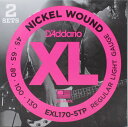 D'Addario（ダダリオ） EXL170-5TP/Regular Light 2セットパック 5弦ベース弦 です。ダダリオの最もポピュラーなベース弦2セットが1つのパッケージに入ったツインパック。 弦の腐食による劣化を防止する特殊ポリマーの袋で1セットずつ密閉しておるので、いつでもフレッシュな弦が手元に置いておけます。2 Sets EXL Bass Regular Light / Long Scale 5-stringゲージ：　XLB045 XLB065 XLB080 XLB100 XLB130