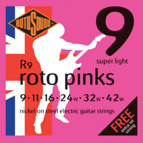 ROTOSOUND ROT-R9 Roto Pinks Super Light エレキギター弦