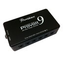 Providence PV-9 POWER BOX Provolt9 パワーサプライ現場で必要とされる機能が全て詰め込まれたパワーサプライ。エレクトリック楽器の重要な要素である「電源」。ノイズの問題は元より、音質も電源で左右されます。様々なトップアーティストの現場で培ったノウハウと経験を基に、考えうるあらゆるトラブルに対応できる「安全性」とコンパクトエフェクター専用に「低ノイズ&高音質」を追求。他には無いプロビテデンス独自の機能と技術を搭載したパワーサプライです。●万が一出力がショートしても自動的に復旧する「ショートプロテクション&オート・リカバリー機能」搭載各DC出力にはショート・プロテクション回路が内蔵されており、万が一どれか一つの出力がショートしても他の出力には影響がありません。 また、出力がショート状態から正常な状態に復帰した場合、オート・リカバリー機能により自動的にDC出力が復旧します。●接続するだけで自動的に各エフェクターに最適な電圧を送る「オート・ボルテージ・コントローラー機能」搭載一般のペダルエフェクター向けパワーサプライの出力電圧はDC9Vでほぼ統一されています。新品のバッテリーはDC9Vより高い電圧(メーカーによって異なりますが、DC9.4VからDC9.8V)が出力されます。 これまでバッテリー使用時とパワーサプライ使用時での電圧差による音質の違いが生まれていましたが、Provolt9はオート・ボルテージ・コントローラー機能により、ブースターやオーバードライブ、ディストーションなどダイナミクスを重要視した消費電流の少ないエフェクターに約9.6V(新品アルカリ電池の電圧)を供給します。この0.6Vの違いが驚くほど音質の差を生みます。●高品位な音質が得られる「ダブル・フィルタリング機能」搭載Provolt9の各DC出力はダブル・フィルタリング機能により非常にクリーンな電源供給を行います。クリーンな電源は高品位なサウンドを得るために必要不可欠です。●ハムノイズの発生を抑えるスターグランド一般的に複数のDC出力を持っているパワーサプライは、DC出力ジャックの端子部でパラレル配線されているためハムノイズ発生の可能性があります。Provolt9は各DC出力のグランドをスターグランド配線にすることで、ハムノイズの発生を抑えています。■主な仕様●入力：DC12V●出力：DC9V×6 出力(各100mA MAX)、5.5×2.1mm バレルコネクター(ジャック) ●極性：センター“−(マイナス)”●サイズ：115(D)×64(W)×32(H)mm■付属品ACアダプター(100V-240V対応)DCケーブル×6本　