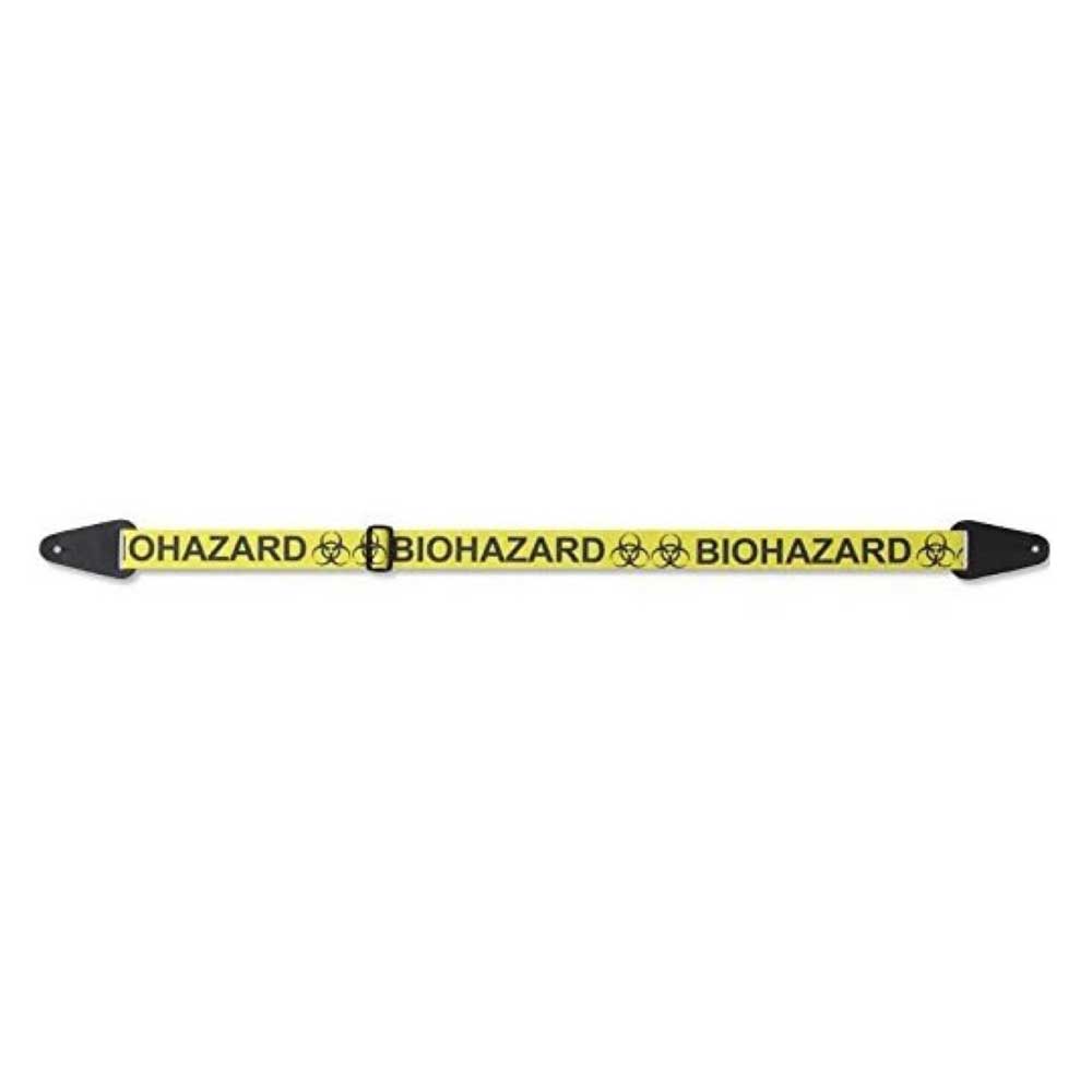 RENEGADE Biohazard ギターストラップ事件現場や危険区域、立ち入り禁止を示すハザード・テープを模したポリ・ストラップが登場しました。非常に目を惹くデザインですので、ステージでも目立ちます。長さ調節はスライド式です。ストラップ部分はポリ繊維を、エンド部分にはレザーを使用しています。デザイン：Biohazard（バイオハザード）長さ：〜約1.550mm幅：50mmアジャスター：スライド式
