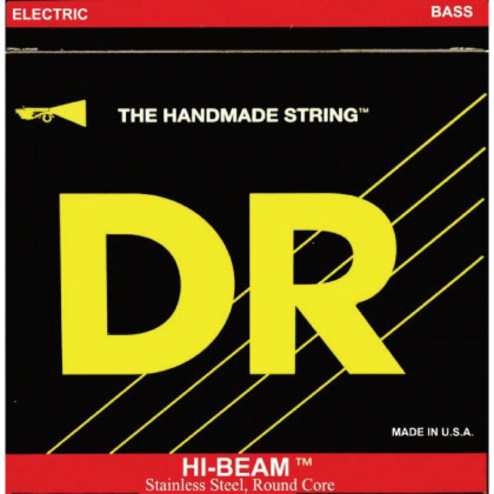 DR HI-BEAM MLR-45 Medium-Lite エレキベース弦ハイビームシリーズは非常にしなやかで明るい低音を奏で、オクターブ奏法の際、弦間で起こる音色のばらつきを抑えたサウンドを奏でます。 また耐久性に優れ、長寿命、フレットへの高い耐摩耗性など多くの特徴を持っています。 DRの歴史で培われた伝統技術でラウンドコア材にステンレス材がハンドワウンドされたシリーズです。DR-MLR45スタイル：Medium-Liteゲージ：45 65 80 100