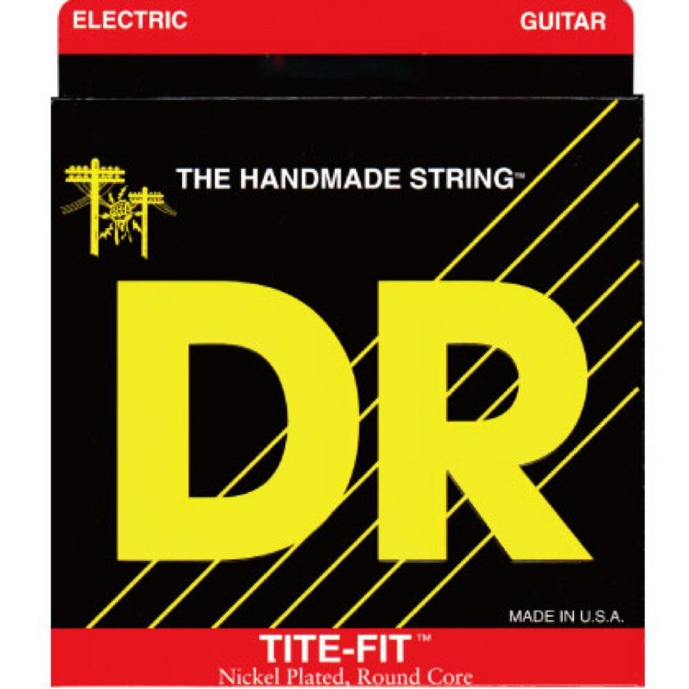 DR BT-10 BIG＆HEAVY TITE-FIT エレキギター弦ラウンドコア/ニッケルプレート「TITE-FIT」は、どんな音楽ジャンルにも対応できる優れたオールラウンド弦として設計されております。ラウンドコア（丸い芯材）を使用する「TITE-FIT」の構造はかなり古くからあるものですが、DRでは芯材も巻弦のワイヤーも、高価な素材を使用し、最新かつ最も高度な技術で製造され、柔軟性、耐久性に優れています。DR-BT10スタイル　BIG＆HEAVYゲージ　10-13-17-30-44-52　