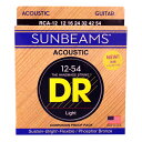 DR SUNBEAM DR-RCA12 Medium アコースティックギター弦ラウンドコア/フォスファーブロンズSUNBEAMは、ラウンドコア（丸い芯材）に手作業で巻弦を巻いたもので、曲線を描くようにトーンが減衰していくという印象のある他のフォスファーブロンズ弦に比べ、音が消えるポイントまでの減衰が直線的に感じるのが特徴。また、ブライトで豊かなサウンドで、柔軟性も非常に高くなっています。DR-RCA12スタイル　Mediumゲージ　12、16、24、32、42、54