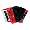 ROLAND FR-1X RD V-Accordion ピアノ鍵盤タイプVアコーディオンの魅力をコンパクトに凝縮したエントリー・モデルに、スピーカー内蔵タイプが新登場。約6.5Kgと小型・軽量ながら、外部PA不要で1台で演奏を楽しめるので、年齢・性別を問わず幅広くお勧めできます。新たにFR-Xシリーズ同等のPBM音源や高精度のベローズ・センサーを採用し、本格的なアコーディオン音色、オーケストラ音色も多数内蔵。操作しやすいディスプレイやUSBメモリー端子を装備し、アコーディオン演奏の楽しみが広がります。アコーディオン入門者にも最適なモデルです。◎ 軽量・小型でポータブル。どこでも演奏が楽しめるアンプ＋スピーカーを内蔵。◎ 最新のPBM音源と高精度のベローズ・センサーにより、クイックかつダイナミックなサウンドが実現。◎ アコーディオン・セット、オーケストラ音色、バーチャル・トーン・ホイール・オルガン音色など、上位機種譲りの本格的で多彩な音色を新たに内蔵。◎ USBメモリー端子を新装備。WAV、MP3などのオーディオ・ファイルの再生も可能。◎ 7セグメント3桁LEDのディスプレイを装備し、わかりやすい操作性を実現。◎ 市販充電池で駆動可能。スピーカーのON/OFF機能を搭載し、長時間の使用も。軽量・コンパクトなボディに、パワーあるアンプ／スピーカーを内蔵。Vアコーディオン・シリーズでは最も小型な右手26鍵盤、左手には72ベースを装備したコンパクトなモデルに、スピーカーを装備したFR-1X。小規模の会場での使用に十分なパワーを備えたアンプとスピーカーを内蔵しながら、約6.6kgと軽量・ポータブル。さらにバッテリー対応により、充電式ニッケル水素電池（単3形）8個による電池駆動で約5 8時間の使用が可能です。自宅での演奏はもちろん、ステージやストリートでのアコーディオン・パフォーマンス、レストランでの演奏、学校・音楽教室など教育現場での使用等、どこでも気軽に演奏を楽しめます。圧倒的にリアルでダイナミックなアコーディオン・サウンド。アコースティック・アコーディオンの発音原理を忠実にモデリングし、圧倒的にリアルな音色を生み出すPBM（Physical Behavior Modeling）音源は、上位機種FR-7X/3X同等のハイ・クオリティ。さらに高感度空気圧センサーによりベローズのオープン／クローズの反応が向上し、クイックかつ繊細な演奏表現を実現しました。アコーディオン・サウンドは、イタリアン・ジャズやジャーマン・フォーク、フレンチ・ミュゼット、バンドネオンまで16種類とさらに多彩に。伝統的かつ個性的な世界のアコーディオンを1台で、奏法を変えることなく、スムーズに演奏することが可能です。オーケストラ音色も充実し、さらに魅力を増したアンサンブル演奏。アコーディオン以外の音色が楽しめるのもVアコーディオンの魅力。右手には、ストリングス、フルート、テナーサックス等16種類のオーケストラ音色や、4種類の伝統的なトーン・ホイール・オルガン。左手にはアコースティック・ベースなど7種類のベース音色、コード音色やフリー・ベース・モードでもオーケストラ・サウンドを演奏できます。さらに好評のドラム＆パーカッション音色も装備。左手のベース／コード音色の演奏に重ねると伴奏にリズムのキレが加わり、さらに演奏表現の幅が広がります。USBメモリー端子を新装備。プレイ・アロング演奏も楽しめる。上位機種FR-7X/3X同様、FR-1XにもUSBメモリー端子を装備しました。ユーザー・プログラムのバックアップはもちろん、WAV、MP3などのオーディオ・ファイルの再生も可能。再生しながら演奏する、プレイ・アロング演奏も楽しめるので、個人練習はもちろん、ライブ・パフォーマンスにも最適です。プロ志向のデザインと、操作しやすいディスプレイ。小型でありながら、好評の上位機種のデザインを継承した新デザインを採用。赤黒2色のカラー・バリエーションを用意しています。さらに、7セグメント3桁LEDのディスプレイを新たに装備。よりわかりやすい操作性を実現しています。デジタル・アコーディオンならではの使いやすさ。Vアコーディオンはアコーディオンとしての機能や音色に加えて、デジタル楽器ならではの機能も搭載しています。アコースティックに比べて軽量なのはもちろん、外部機器MIDIとの接続、トランスポーズ機能などに加え、ヘッドホンを接続すれば、夜間でも気兼ねなく練習することができます。本格的な機能を備えながら、さまざまな用途で便利に使用できるアコーディオンです。鍵盤、ボタン [ピアノ・タイプ]右手鍵盤：26鍵（ベロシティー付き）、左手ボタン：72ベース・ボタン（ベロシティー付き）、モード：スタンダード、フリー・ベース、オーケストラ・ベース、オーケストラ・コード、オーケストラ・フリーベースベローズ（蛇腹） 高感度センサーによる空気圧検出、ベローズ調節つまみ音源 PBM（Physical Behavior Modeling）音源最大同時発音数 128 音波形メモリー 64MB（8 ＋ 8MB 拡張音色）音色数 アコーディオン・セット16個（ユーザー・セット4個）1セットあたりの音色数：右手音色＝14、ベース音色＝7、フリー・ベース音色＝7、オーケストラ音色＝16、オーケストラ・コード音色＝7、オーケストラ・ベース音色＝7、オーケストラ・フリー・ベース音色＝7、オルガン音色＝4フッテージ：右手リード＝7、ベース・リード＝5、コード・リード＝3、フリー・ベース・リード＝2ミュゼット・チューニング マイクロ・チューニング・プリセット＝16 種類、（Off、Dry、Classic、F-Folk、American L/H、North Europe、German L/H、D-Folk L/H、Alpine、Italian L/H、French、Scottish）エフェクト リバーブ＝8 タイプ、コーラス＝8 タイプ、オルガン音色のロータリー・エフェクト（スロー／ファースト）パネル・コントロール つまみ＝VOL、ボタン＝［SET］ボタン、右手音色ボタン＝4、左手音色ボタン＝3、［ORCHESTRA］ボタンと［ORGAN］ボタン、［USER PROGRAM］（ENTER）ボタン、ORCHESTRAL［BASS］ボタンとORCHESTRAL［CHORD ／ FREEBASS］ボタン、LEFT HAND［FREE BASS］ボタン、PLAYERボタンとPLAYERボタン、LEFT HAND［DRUMS］ボタン、［POWER］（電源）スイッチオーディオ・プレーヤー USB メモリー内のMP3 ／ WAV ファイルを再生WAVファイル：16 ビット・リニア、サンプリング周波数：44.1kHz、ステレオ／モノMP3ファイル：MPEG-1 オーディオ・レイヤー3、サンプリング周波数：44.1kHz、ビット・レート：32 ／ 40 ／48 ／ 56 ／ 64 ／ 80 ／ 96 ／112 ／ 128 ／ 160 ／ 192 ／224 ／ 256 ／ 320kbps、 VBR（可変ビット・レート）操作モード オーケストラ／オルガン・モード＝Solo、Dual、ベース＆コード・モード＝2 Bass Rows、3 Bass Rows A-7th、3 Bass Rows A-5dim、3 Bass Rows B-7th、3 Bass Rows B-5dim、3 Bass Rows Bx-7th、3 Bs Row Belgium、フリー・ベース・モード＝Minor 3rd、Bajan、Fifth、N. Europe、Finnish、ベース・トゥ・トレブル・モード＝オン／オフ、ベース＆コード（ドラム＆パーカッション音色付き）＝オン／オフ、オクターブ＝Down、0、Up（右手パート、オルガン／オーケストラ・パート用）、ユーザー・プログラム・メモリー8 個ディスプレイ 7セグメント3桁LED定格出力 7W × 2スピーカー 9cm × 2電源 ACアダプター、バッテリー（充電式ニッケル水素電池（単3 形）8本、別売）消費電流 1800mA連続使用時のバッテリー寿命 スピーカー・オン＝5時間、スピーカー・オフ：8時間（2000mAhの充電式ニッケル水素電池を使用した場合）※実際のバッテリー寿命は、ご使用になる条件、バッテリーの品質、充電回数によって異なります。必ず充電式ニッケル水素電池をお使いください。接続端子 OUTPUT 端子（L/Mono、R/Mono）＝標準タイプ、PHONES 端子＝ステレオ標準タイプ、MIDI OUT 端子、USB COMPUTER 端子＝Bタイプ、USB MEMORY 端子＝Aタイプ、DC IN 端子（付属のローランドAC ダプターのみを使用）付属品 ACアダプター、電源コード（ACアダプター接続用）、取扱説明書、ベース・ボタン用リファレンス・キャップ、右手ボタン用リファレンス・キャップ（ボタン・タイプのみ）、ストラップ、ファスナー（アダプター、MIDI、オーディオ・ケーブルの固定用）別売品 USB メモリー外形寸法 / 質量幅 (W)365 mm奥行き (D)195 mm高さ (H)405 mm質量6.5 kgカラー　レッド　