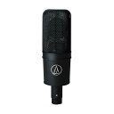 AUDIO-TECHNICA AT4033a コンデンサーマイク金蒸着膜ダイアフラムを搭載したトランスレス・コンデンサーマイクロホン。【特長】・プロフェッショナルレコーディング、放送局、及びステージ等での音への厳しい要求に応えるため、高度な技術を結集。・トランスレス回路が低域の歪みをなくし、ハイスピードな音の立ち上りに的確に対応。・2ミクロン金蒸着膜を採用したダイアフラムに、5段階のエージングプロセスを通すことにより、長年使用しても最適化された状態を維持。・マイクロホンユニットをフローティングすることにより、外来ノイズや振動による影響を低減。・精密加工したニッケルめっきの真鍮製バッフルが高い安定度と最適な感度を実現。・音響的に開放された筐体により、不要な内部反響音を低減。・専用ショックマウントによる優れた防振性。・80Hzローカットフィルタースイッチ、10dBパッドスイッチを標準装備。・最先端の設計・製造技術による一貫性と信頼あるオーディオテクニカ基準。【仕様】・型式：バックエレクトレット・コンデンサー型・指向特性：単一指向性・周波数特性：30〜20,000Hz・ローカット：80Hz、12dB/octave・パッド：-10dB・感度：-32dB（25.1mV）(0dB=1V/Pa,1kHz)・出力インピーダンス：100Ω・最大入力音圧レベル：145dB SPL（1kHz THD1%）：155dB SPL（パッドON時）・ノイズ：17dB SPL（A特性）・ダイナミックレンジ：128dB（1kHz at Max SPL）・SN比：77dB（1kHz at 1Pa、A特性）・ファントム電源：48VDC、3.2mA・スイッチ：ローカットON/OFF、パッドON/OFF・質量：380g・寸法：長さ：170.0mm、本体最大径：53.4mm・出力コネクター：3ピンXLR-Mタイプ【付属品】・ショックマウント AT8449a・変換ネジアダプター(3/8"-5/8")・ダストカバー・ケース