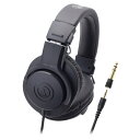 AUDIO-TECHNICA ATH-M20x プロフェッショナルモニターヘッドホンフラットな特性で広帯域再生を実現する高音質スタジオモニターヘッドホンのエントリーモデル。新開発の強磁力φ40mmCCAWボイスコイルドライバーを搭載しプロの現場に耐えうる高音質を獲得。遮音性を高める楕円形状のイヤカップを採用し長時間使用でも快適なモニタリング。新採用のイヤパッド素材で優れた耐久性を実現。取り回しやすく絡みにくい片出しコード。スタジオレコーディングやミキシングに最適。モニターヘッドホンならではの広帯域でフラットな特性で解像度の高いモニタリングを実現します。型式　密閉ダイナミック型ドライバー　φ40mm、CCAWボイスコイル出力音圧レベル　96dB/mW再生周波数帯域　15〜20,000Hz最大入力　700mWインピーダンス　47Ω質量(コード除く)　190gプラグ　φ6.3mm標準/φ3.5mmミニ 金メッキステレオ2ウェイコード　OFCリッツ線3mコード付属品：φ6.3mm標準/φ3.5mmミニ 金メッキステレオ2ウェイプラグ別売：交換イヤパッド HP-M30x