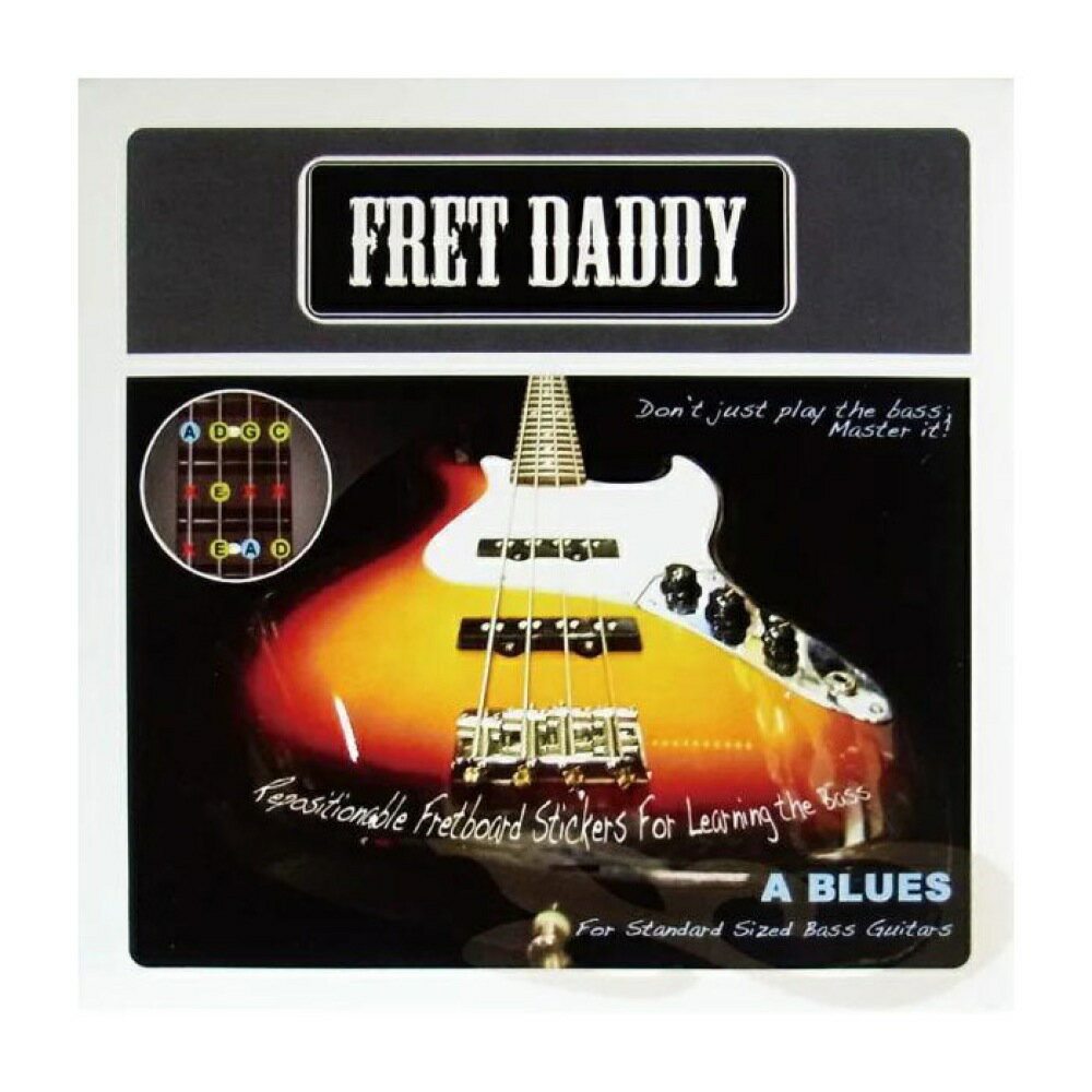 Fret Daddy スケール教則シール ブルーススケール（Aスケール） ベース用