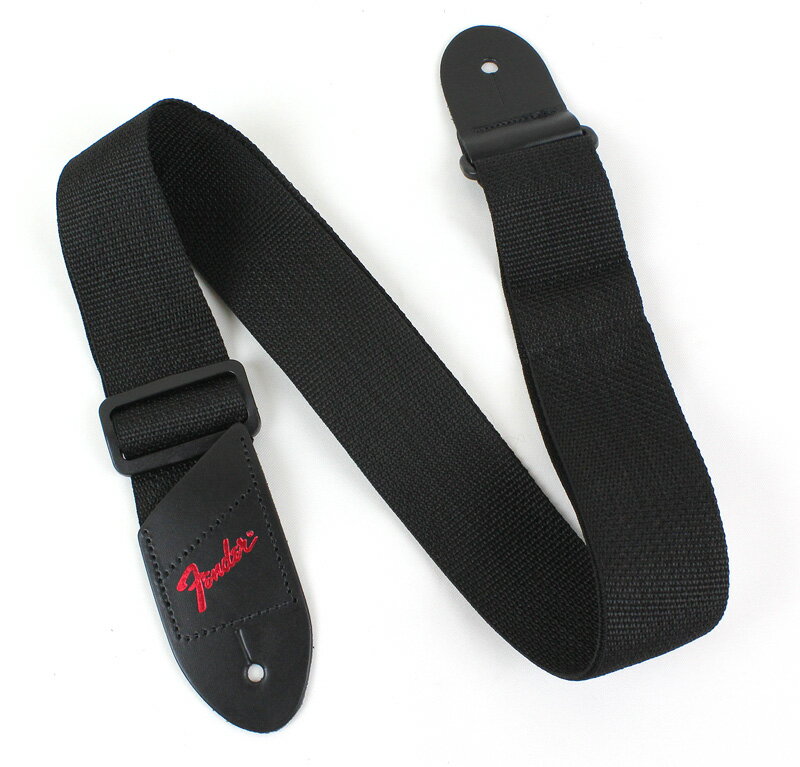 フェンダー Fender Economy Strap RED 2 Black Polyester Logo Straps ギターストラップ