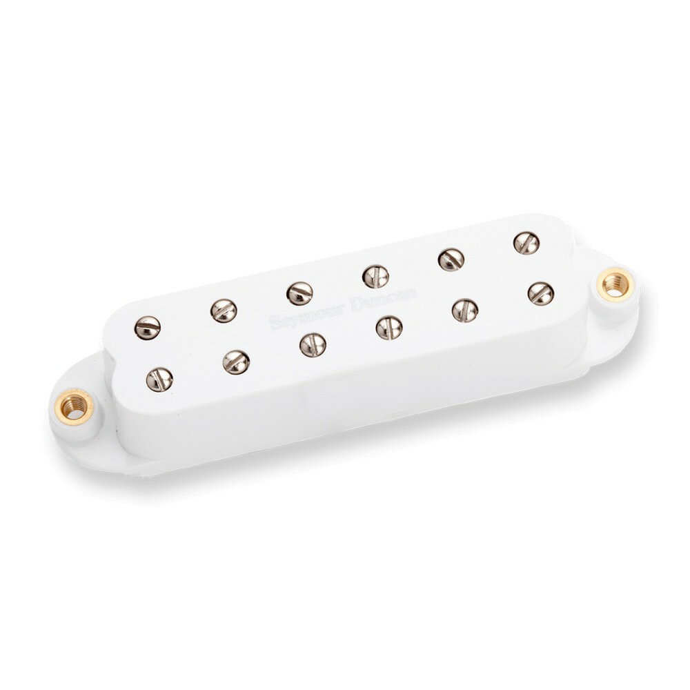 Seymour Duncan SL59-1b Little '59 Bridge White ギターピックアップ※ギターパーツの取り扱いには、相応の技術と知識が必要になります。自己責任にて取り扱い可能な方のみ、ご検討下さい。取り付け時に起った、楽器及びパーツの破損・損傷等につきましては当店は保証出来ません。あらかじめご了承下さい。※取り付け作業後の商品につきましては、いかなる理由でも返品は受付出来ません。その名が示すとおり、ヴィンテージP.A.F.の持つ、ウォームでスムースなトーン特性を余すことなくこの小さなボディに凝縮しています。全てのポールピースが調整可能なため、お望みのレベルでバランスの取れたアウトプットが得られます。SJBJ-1よりも出力が控えめで中高域のレスポンスが良いのが特徴です。Magnet：Ceramic BarD.C. Resistance：11.7kEQ/B：6/M：5/T：7Cable：4-Con. ShieldedColor：White