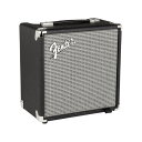 Fender Rumble 15 Combo ベースアンプ 小型ベースアンプ「RUMBLE 15」は、自宅練習用に最適なベースアンプです。 取り回しの良い小さなボディにして、力強くクリアな「フェンダー・ベース・サウンド」響かせます。AUXインプットから、MP3プレイヤーやドラムマシーンを接続し、練習することが可能です。また、ヘッドホンが利用可能で、深夜の練習でもご近所に迷惑はかけません。 ■※インプットジャックがインチ規格のフォンプラグ(EIA-453)に対応する仕様となっており、ミリ規格の国産フォンプラグを採用する一部のケーブルによりましては、正常に動作しない可能性がございます。あらかじめお手持ちのケーブルのプラグ部分の仕様をご確認の上、ご検討くださいませ。Controls：Volume、Bass、Mid、Treble﻿Voltage：100V﻿Wattage：15 Watts @ 8 ohms﻿Inputs：One - 1/4”﻿Auxiliary Input：1/8” Stereo﻿Headphone Jack：1/4” Stereo﻿Channels：One﻿Pilot Light Jewel：Red LED﻿Handle：Molded Plastic Strap with Nickel-Plated Caps﻿Front Panel：Painted Metal﻿Grill Cover：Black Textured Vinyl Covering with Silver Grille Cloth﻿Amplifier Depth：8” (20.32 cm)﻿Amplifier Width：14.96” (37.99 cm)﻿Amplifier Height：14.96” (37.99 cm)﻿Amplifier Weight：16 lbs. (7.26 kg)﻿Speaker：One - 8” Fender Special Design﻿Impedance：8 ohms﻿Unique Features：Classic Fender styling、soft-touch radio knobs、removable front grille、sealed cabinet.﻿Knobs：Ivory Soft Touch Radio Knobs