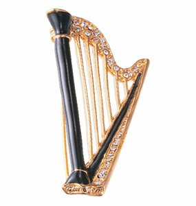 NAKANO JE-38/BL エナメルブローチ ハープ ブラック(4)