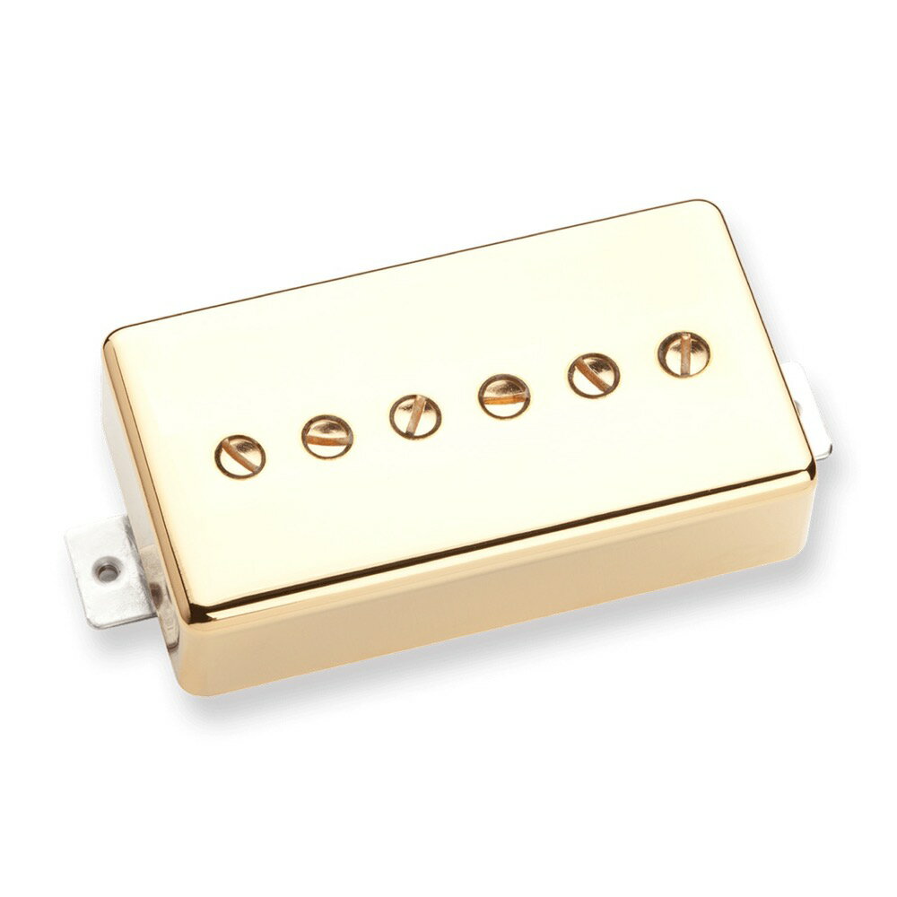 Seymour Duncan SPH90-1n Phat Cat Neck Gold ギターピックアップ※ギターパーツの取り扱いには、相応の技術と知識が必要になります。自己責任にて取り扱い可能な方のみ、ご検討下さい。取り付け時に起った、楽器及びパーツの破損・損傷等につきましては当店は保証出来ません。あらかじめご了承下さい。※取り付け作業後の商品につきましては、いかなる理由でも返品は受付出来ません。当初、Hamer Guitarsの為にダンカンカスタムショップで開発されたこのPhat Catは、ハムバッカーピックアップがマウントされたギターに無加工で取り付けられるP-90です。そのトーンはBigでFat、いやPhatです（素晴らしいの意）。アルニコ2マグネットがソフトなアタックとサステインを生み出します。また、メタルカバーによって、通常のP-90よりもノイズの少ないものに仕上がりました。※アーチトップ用のエスカッション（Black）が付属します。※ネックモデルはRW/RP（逆巻き/逆磁極）になっています。Magnet：Alnico 2 BarD.C. Resistance：8kEQ/B：6/M：5/T：7Cable：1-Con. Braid ShieldColor：Gold