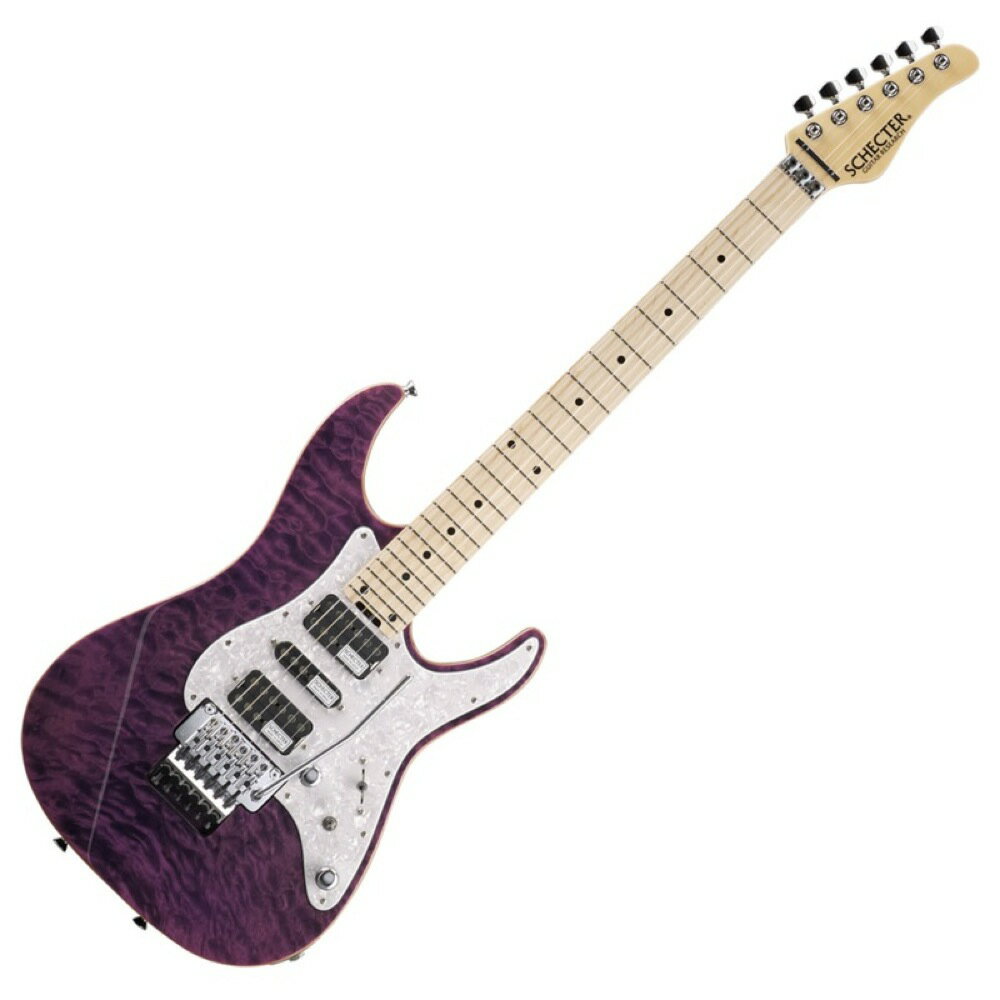 SCHECTER （シェクター） SD-2-24-AL PUR/M エレキギター です。※本商品は受注生産、計画生産等の理由で生産数の少ない商品となっております。メーカーに在庫が無い場合など、お届けまでにお時間を頂く可能性がございます。事前の納期確認もお受け致しておりますので、在庫状況や納期をご確認されたい場合は、お気軽にお問い合わせください。尚、ご注文後のキャンセルも可能となっております。バック材にはアルダー材を採用したSDシリーズ。スーパーアジャストシステムを採用し、ネックを取り外すこと無くロッド調整が可能です。シェクタージャパンが開発した新型ピックアップを搭載。BODY：Laminated Quilted Maple Top ＆ Alder BackNECK：MapleCONSTRUCTION：Ultra Access 4-BoltFINGER BOARD：MapleNECK ADJUST：Super Adjust SystemFRETS：24SCALE：25 1/2"INLAY：DotsPICKUPS：SUPER ROCK J x2、MONSTER TONE J x1BRIDGE：SGR Locking TremoloCONTROL：Volume / Tone(Split Tone Control) / CRL 5 Way / Coil Split SwitchPICKGUARD：White Pearl 4 plyBINING：Natural BindingCOLOR：PUR(See-Thru Purple)オリジナルギグバッグ付き　