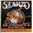 Sfarzo SFT Screamers 3170DD .010-.052 エレキギター弦（3170DD）ドロップDチューニングに最適なゲージのセットです。.010からのスタンダードなゲージです。.010 .013 .017 .026 .036 .052Sfarzo SFT Screamer Electric Guitar Stringsは、ギタリストのためだけに開発された新世代の高品質エレクトリックギター弦です。ギター弦に高い品質とサステイン、高出力を求めるプレイヤーに最適な配合でニッケルと鉄を合わせ、パワフルかつブライトなサウンドを作ります。SFT Screamer Electric Guitar Stringsは、サステイン面でも優れた振動特性を持ちます。明瞭で、和音がしっかりと分離するサウンドであり、The Doobie Brothersのパトリック・シモンズ（SFT 3050を使用）や、世界中の多くのプレイヤーに絶賛されています。コンスタントで安定し、クリアで強く前に出るトーンがいつまでも続く、まさにギタリストが求める弦のサウンドです。Sfarzo は、アメリカで高品質な弦を製造する、ハイクオリティストリングメーカーです。 今までは知る人ぞ知るメーカーでしたが、多くのブランドに弦を提供しており、そのクオリティの高さで高い評価を得ています。 The Doobie Brothers のパトリック・シモンズを初め、多くのアーティストも Sfarzo 弦を使用しています。