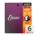 エリクサー ELIXIR 16052 NANOWEB PHOSPHOR BRONZE LIGHT 12-53×6SET アコースティックギター弦