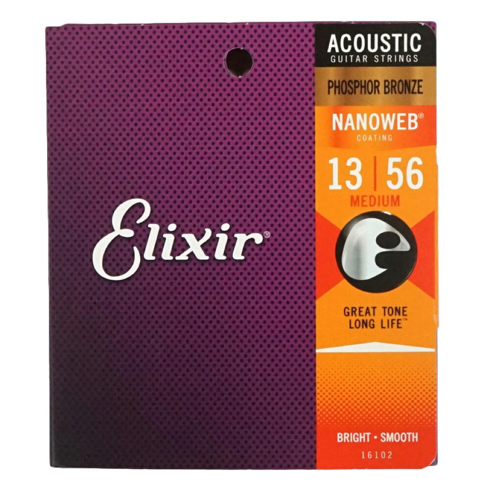 ꥯ ELIXIR 16102 PHOSPHOR BRONZE NANOWEB Medium 13-5612SET ƥå