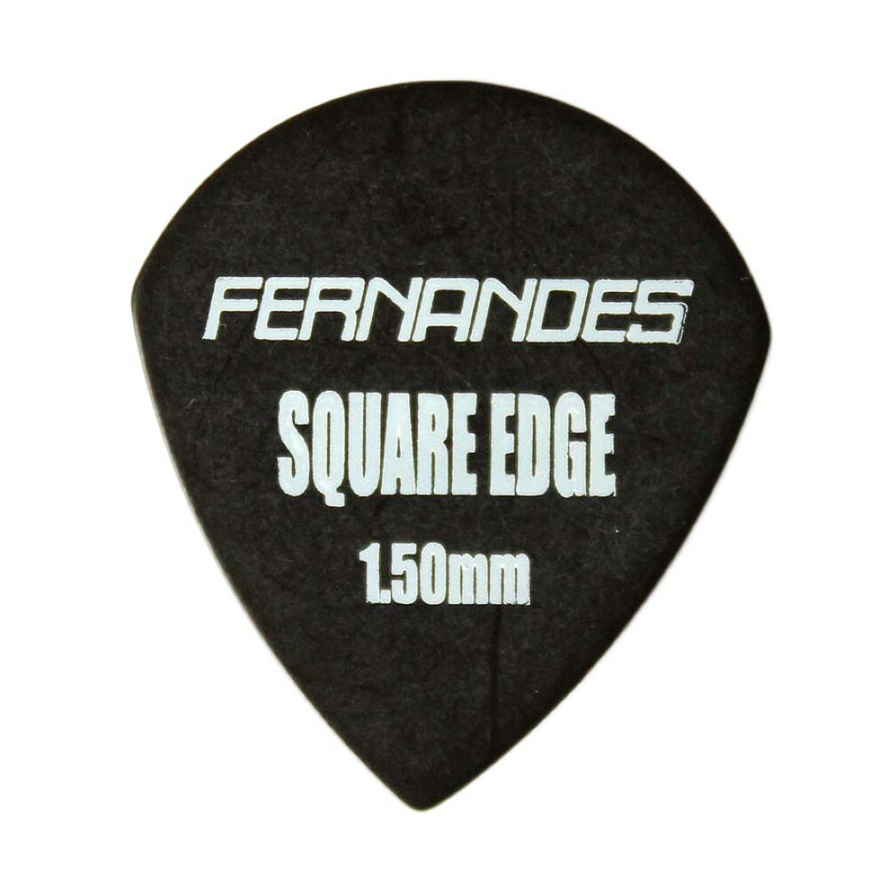 FERNANDES P-100SQJ 1.5mm BLK SQUARE EDGE ×30枚 ギターピックピックの研磨を最小限に抑えエッジを起てる事によってできる普段とは逆の発想で弦との摩擦を多くし弦を密着させ、より的確に且つスピーディなピッキングを生み出す事ができるピック。現行モデルの「CLIP」シェイプをひとまわり小さくした「Jr.」シェイプ。厚さ：1.5mmカラー：ブラック30枚セットでの販売です。