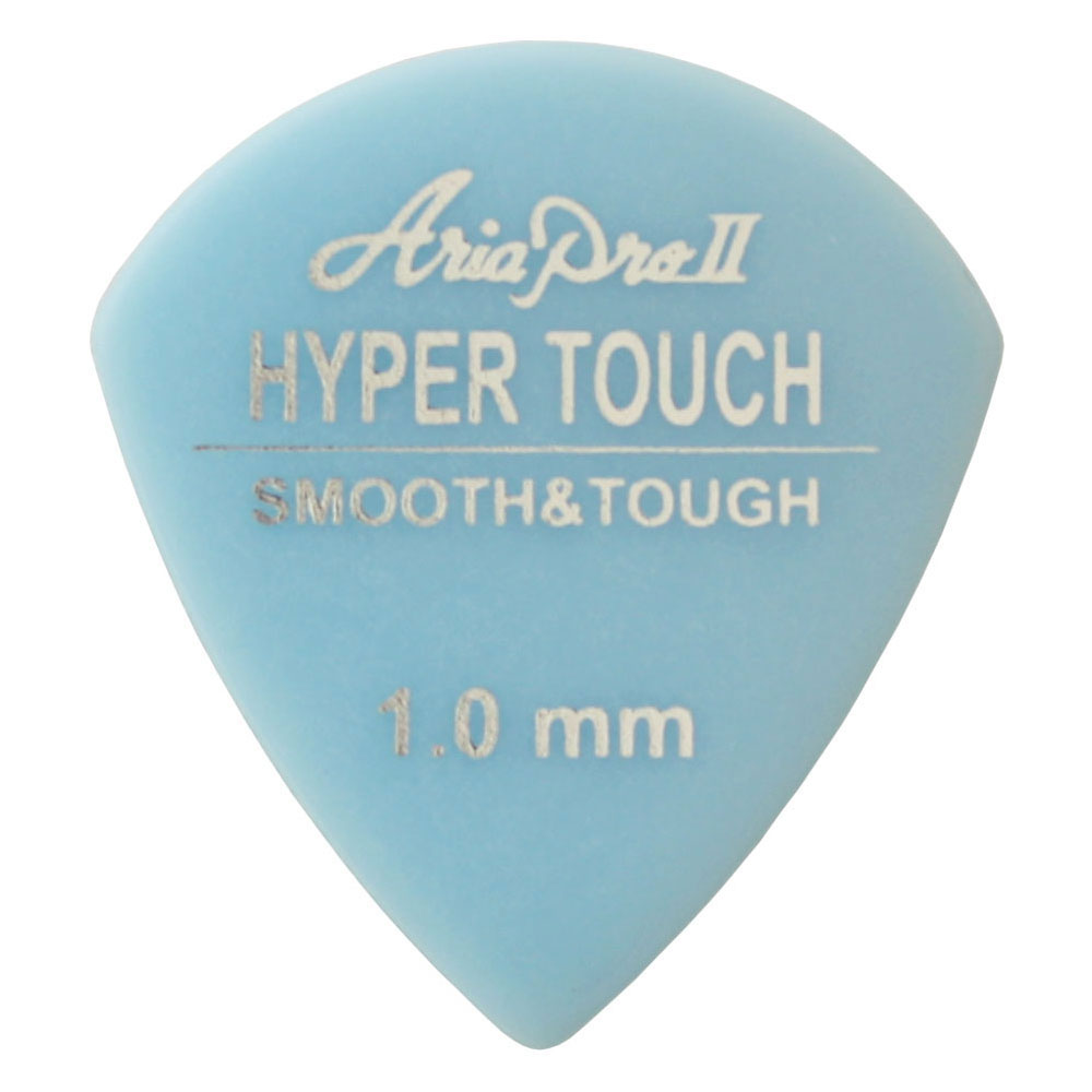 AriaProII HYPER TOUCH Jazz 1.0mm SB×10枚 ギターピックジュラコン(R)素材を使用した新世代のピック。対磨耗性にすぐれロングライフを誇るとともに、マット感覚のソフトな手触りと弾き心地を持ち、ナチュラルな中にシャープさが光る独特のサウンド。素材：ジュラコン(R)形状：ジャズ厚さ：1.0mmピックカラー：スカイブルー10枚セットでの販売です。　