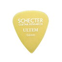 SCHECTER SPT-06-UL ティアドロップ型 0.6mm ウルテムピック×50枚人の爪やべっ甲に近い素材として知られる「ウルテム素材」は、従来の素材に比べて削れにくいのが特徴です。また、弦を弾いたときのアタックに優れ、音の粒立ちや輪郭もはっきりしており、楽器本来の音色を忠実に再現してくれるピックです。さらに、表面に曇りガラス加工を施して滑りにくい仕様になっています。種類：ティアドロップ型厚さ：0.6mm 50枚セットでの販売となります。