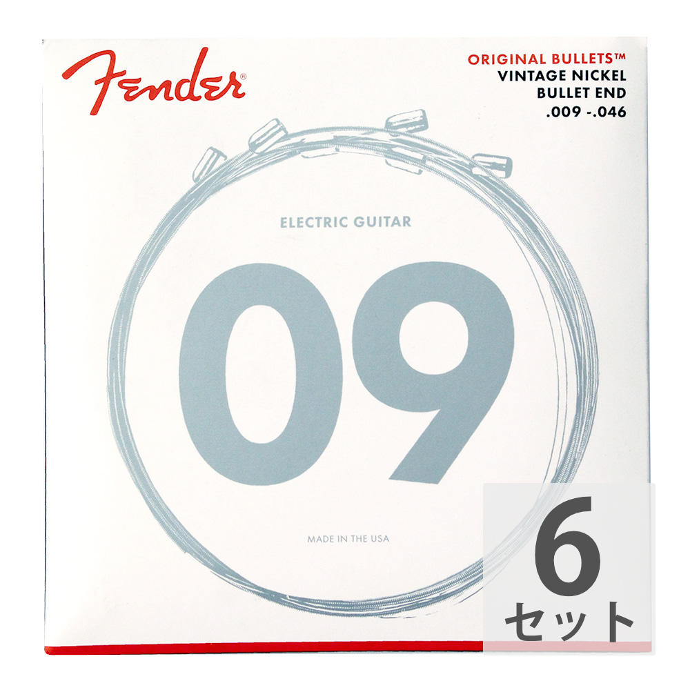 Fender Pure Nickel Bullet Ends 3150LR 09-46 エレキギター弦×6セットピュア・ニッケル弦は、ブルースやジャズに適したふくよかなクラシック・トーンを演出します。さらにストラトキャスターに代表されるトレモロ・ユニットを装備したギターに最適なブレット・エンド(フェンダー・オリジナル)を採用しています。3150LRGauges .009/.011/.016/.026/.036/.0466セットでの販売です。