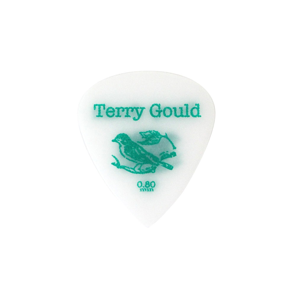 PICKBOY GP-TG-TS/08 Terry Gould Sand Grip 0.80mm ギターピック×50枚ロックの本場イギリスで生まれたギターアクセサリーブランド「Terry Gould / テリーゴールド」のギターピック。透き通るような、透明感のあるサウンドが特徴的なポリアセタール製ピック。表面がサラっとしていて、長時間のプレイで汗をかいても滑りにくく、クリアな音色が得られます。アコースティック、エレキ共にお勧め出来るピックです。両面に砂の滑り止め（サンドグリップ）が施されたデザインで、クリアな音色はそのままに、更に滑りにくくなりました・材質：ポリアセタール・厚み：0.80mm・形状：ティアドロップ・カラー：ホワイト（白）・サンドグリップ※50枚セットでの販売です。　