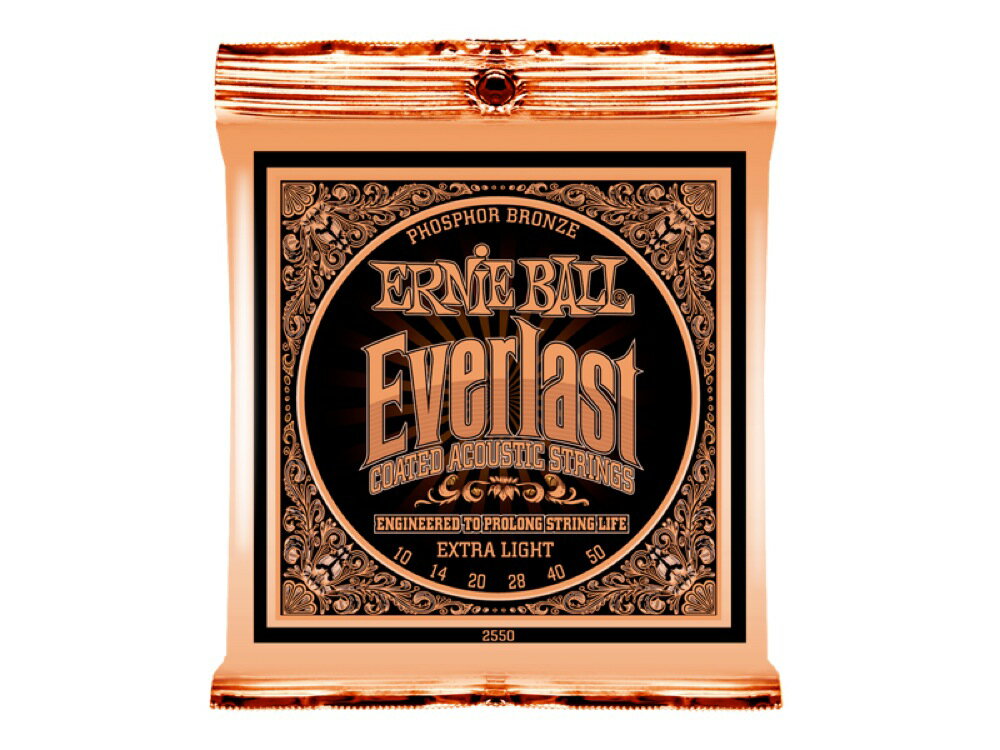 アーニーボール ERNIE BALL 2550 Everlast Coated PHOSPHOR BRONZE EXTRA LIGHT アコースティックギター弦 ×3セット