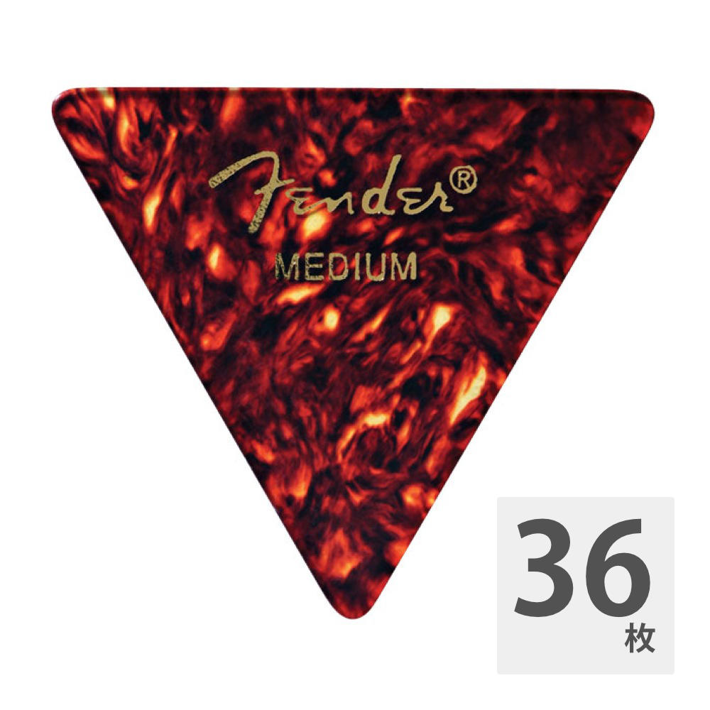 ※画像はサンプルです。生産ロットによっては、掲載画像と見た目などが若干異なる場合がございます。あらかじめご了承下さい。Fender 355 Shape Picks Shell Medium ピック×36枚トラディショナルな質感が魅力のセルロイド製ピックです。フェンダーのトライアングル型ピックです。カラー：Shell厚さ：Medium36枚セットでの販売となります。