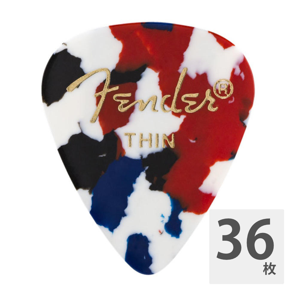 フェンダー ギターピック 36枚 セット Thin 351 Shape Classic Picks Confetti Thin Fender