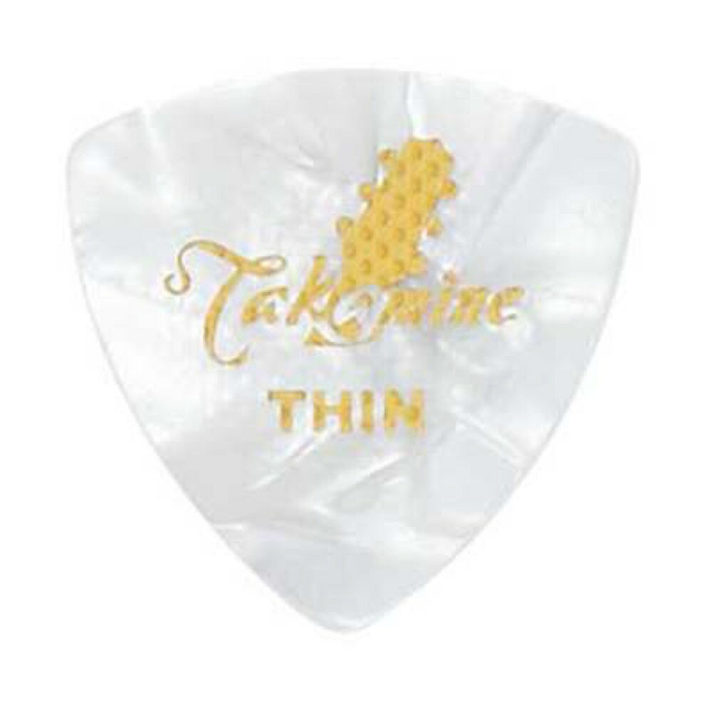 TAKAMINE P1W THIN セルロイド トライアングル ギターピック×30枚反発性に富む、最も標準的なピック素材。ソフトな感触の凸型ラバー・グリップ加工により、適度な滑り止め効果も得られます。素材：セルロイド形状：トライアングルカラー：ホワイト・パール厚み；THIN※30枚セットでの販売です。