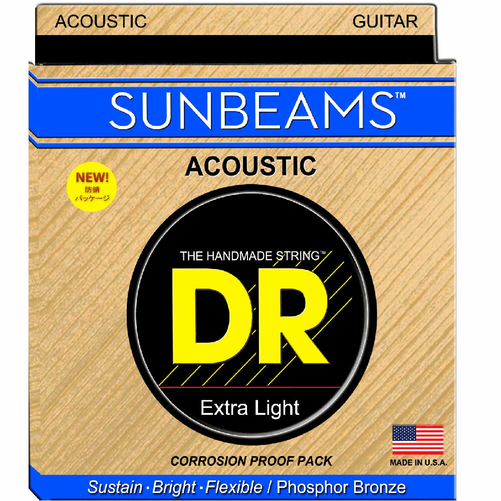 DR SUNBEAM RCA-10 LITE アコースティックギター弦×12セット。DR SUNBEAM RCA-10 LITE アコースティックギター弦※画像はサンプルです。詳しくは商品説明をご覧下さい。ラウンドコア/フォスファーブロンズワウンドサンビームシリーズのサウンドはブライトでファットな響きを持ち、非常にしなやかな弦です。DRの歴史で培われた伝統技術でラウンドコア材に、長いサスティーンを実現する為に開発されたレアフォスファーブロンド材がハンドワウンドされたシリーズです。ゲージ10-14-22-30-38-48※12セットでの販売です。