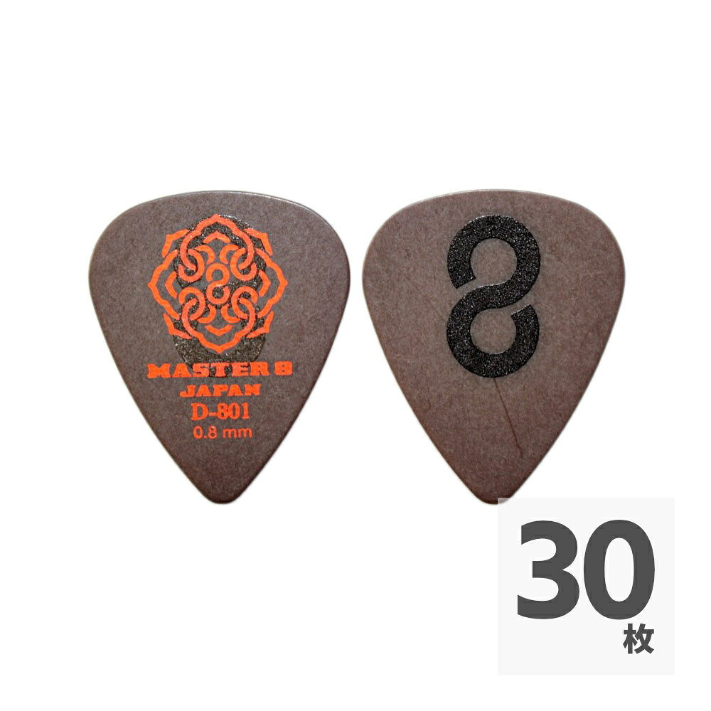 MASTER 8 JAPAN D801S-TD080 D-801 TEARDROP HARDGRIP 0.8mm ピック×30枚