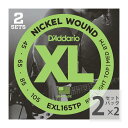 ダダリオ D'Addario EXL165TP Regular Light Top-Medium Bottom エレキベース弦 2セットパック×2セット