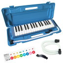 HOHNER MELODICA STUDENT32 BLUE 鍵盤ハーモニカ＆スペア用吹き口セット 【どれみシールプレゼント】ホーナーの鍵盤ハーモニカ『メロディカ スチューデント32』にスペアの立奏用唄口・卓奏用パイプをお付けしたセット。さらに、今ならご購入者全員に鈴木楽器のどれみシール「かいめいシール」をプレゼント！※剥離可能な材質を使用しているので、学習の段階で不要になった際にもきれいに剥がすことができます。メロディカ スチューデント32。ハーモニカ、ブルースハープで世界トップクラスのシェアを誇るホーナーの鍵盤ハーモニカです。32鍵盤、プラスチックケース入りです。鍵盤数：32鍵音域：F - C　32キー（アルト）付属品：立奏唄口、卓奏唄口、ハードプラスチックケースカラー：BLUE（青）【鍵盤ハーモニカについて】鍵盤ハーモニカの事を「ピアニカ」と呼ぶ方も多いと思いますが、「ピアニカ」はヤマハの鍵盤ハーモニカの商標名となっており、メーカーによって名称が異なります。YAMAHA（ヤマハ）：ピアニカSUZUKI（スズキ）：メロディオン全音（ゼンオン）：ピアニーHOHNER（ホーナー）：メロディカKC（キョーリツ）：メロディーピアノKIKUTANI（キクタニ）：メロディーメイト現在では略称として「鍵ハモ（ケンハモ）」「鍵ハ（ケンハ）」と呼ばれることもあるようです。幼稚園・保育園・小学校の音楽の授業では一般的に鍵盤数が「32鍵」で音域が「アルト」の鍵盤ハーモニカが使用されます。地域や学校によっては、メーカーや型番指定がある場合もございますので、授業用にご購入をご検討される場合は、メーカー／型番をご確認の上、お買い求め下さい。また、各メーカー、モデルによっては鍵盤数が32鍵以外のモデルや、音域が「ソプラノ」や「バス」のモデルもございます。ご入用の際は用途にあった鍵盤ハーモニカをお探しください。吹き口（唄口）やケースなどのアクセサリー類につきましては、基本的にメーカーが異なると互換性がございませんので、お手持ちの鍵盤ハーモニカのメーカー、型番をご確認いただき、同メーカーが販売している互換性のあるアクセサリーをお買い求めください。