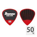 IBANEZ PA16HSG-RD HEAVY 1.0mm ピック×50枚。グリップ部分のパターンを改め、一層グリップ力を高めたグリップ・ウィザード・シリーズ・ピック、サンド・グリップ・モデル高いグリップ力が特徴のGRIPWIZARD(グリップ・ウィザード)シリーズ・ピックをリニューアルします。新モデルではグリップ力をさらに高めるため、従来モデルとは異なる格子状パターンを片面に採用しました。さらにグリップ・サンドにラメ・カラーの粒子も混ぜ込み、見た目のデザインも一層特徴的に変更しています。材質：ポリアセタール厚さ：HEAVY(1.0mm)形状：ショート・ティアドロップカラー：RD (Red)※50枚セットでの販売です。