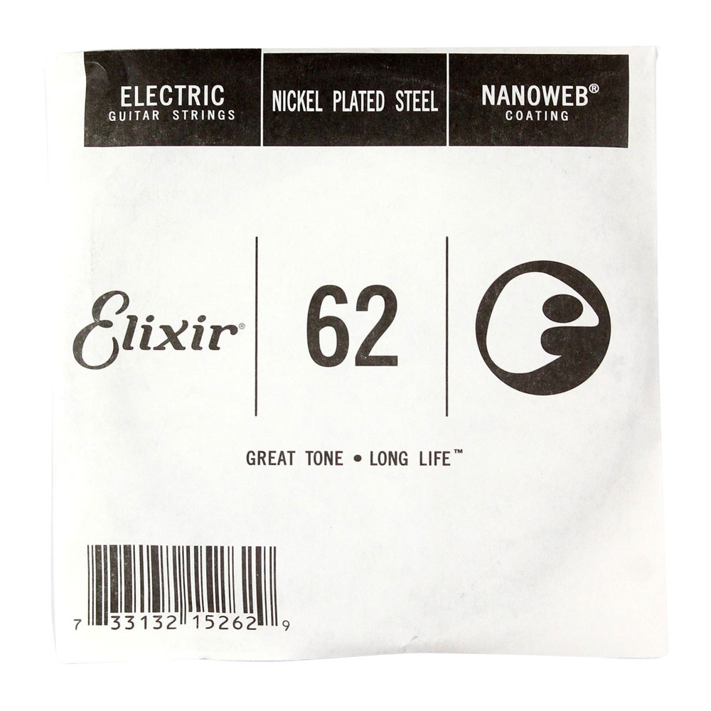 Electric Guitar Strings - エリクサー 弦 バラ弦 エレキ弦 062ゲージ 4本セット ELIXIR 15262/062 バラ弦×4本 エリクサー ナノウェブ ギター弦 nanoweb
