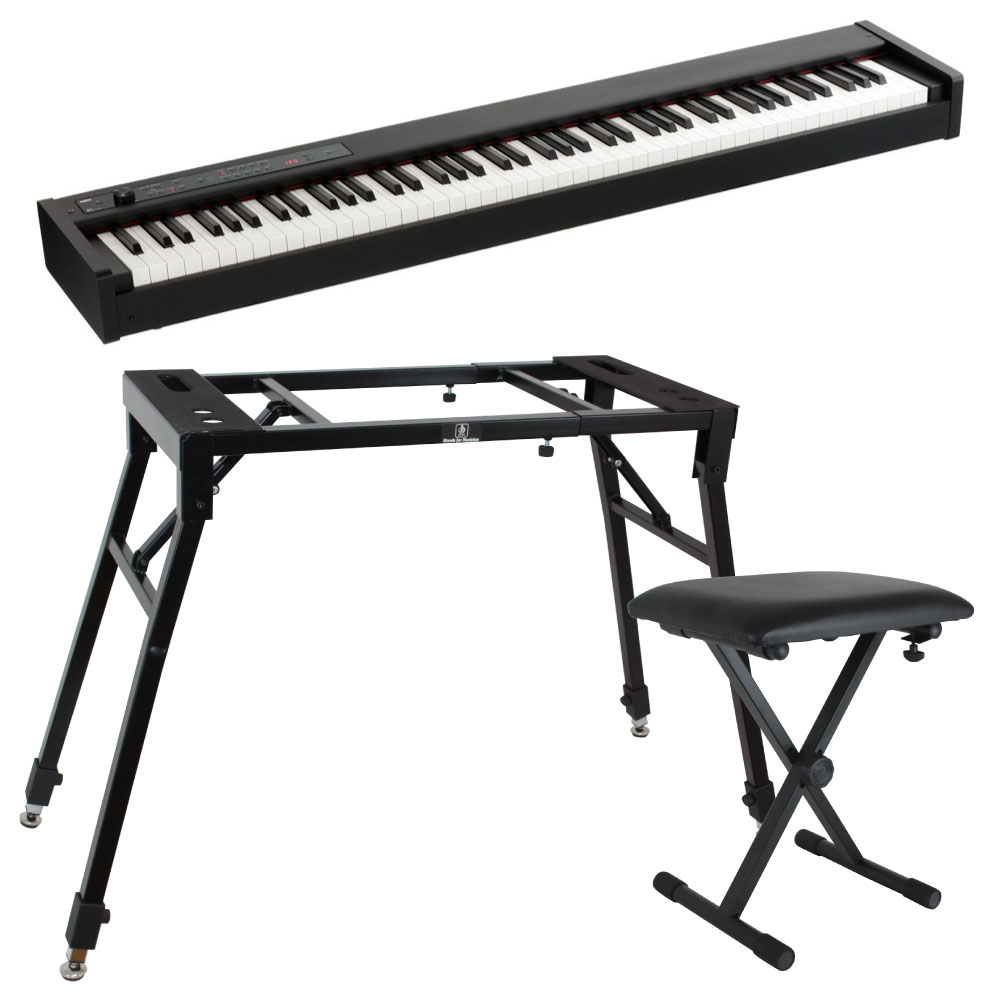 コルグ KORG D1 DIGITAL PIANO 電子ピアノ 4本脚スタンド X型ベンチ付きセット