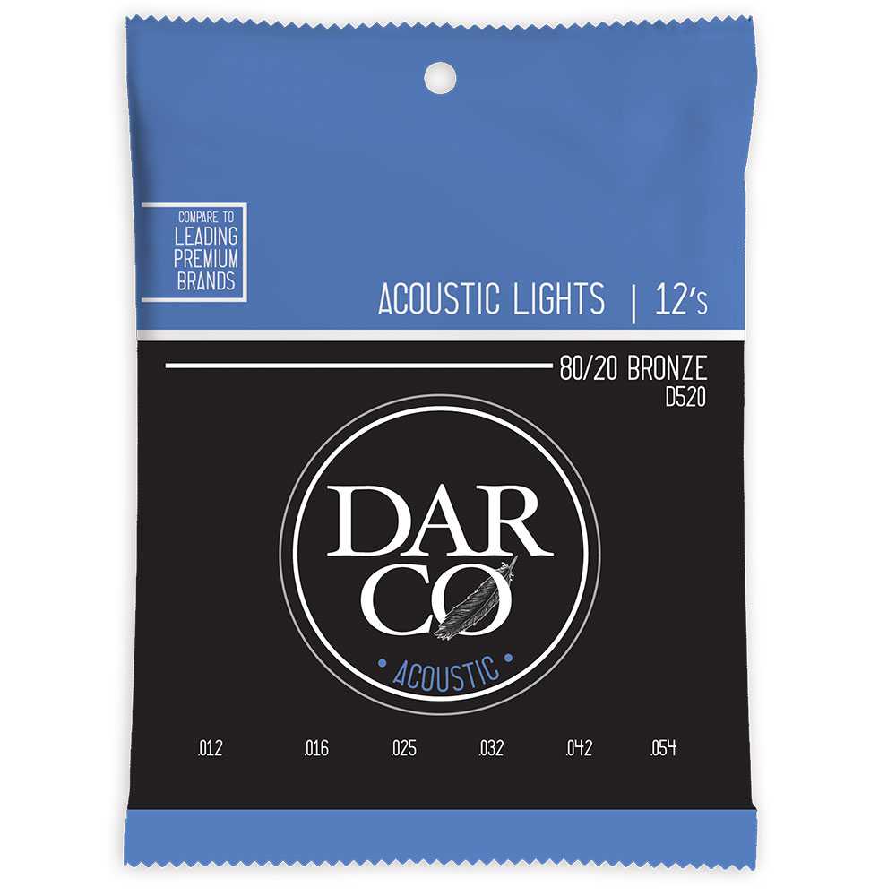 Darco D520 Acoustic Bronze Light アコースティックギター弦×5セット。Darco D520 Acoustic Bronze Light アコースティックギター弦Darco AcousticLightライトゲージ： 012 016 025 032 042 054※5セットでの販売です。