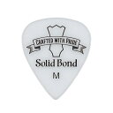 Solid Bond PD2-WHM 横山健 ティアドロップ ギターピック×20枚。Solid Bond PD2-WHM 横山健 ティアドロップ ギターピック「プライドを持ってブランドを構築していく」という意味の"Crafted with Pride”の文字と Solid Bond のロゴがデザインされたピックです。素材はポリアセタールで、硬さ(厚さ)はMedium (0.8mm)です。Shape:TeardropMaterial:PolyacetalColor & Thickness:White – Medium(0.8mm)日本製※20枚セットでの販売です。