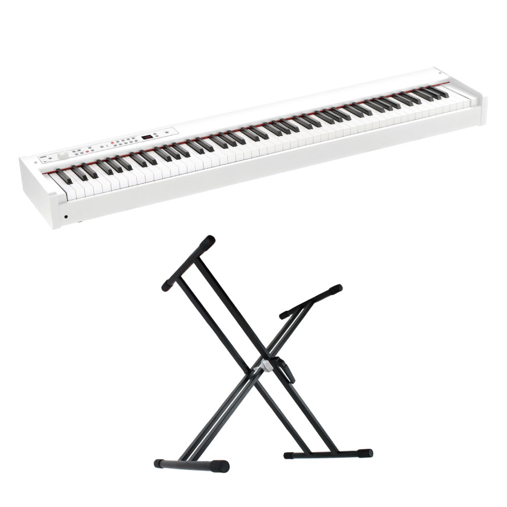 コルグ KORG D1 WH DIGITAL PIANO ホワイト 電子ピアノ X型スタンド 2点セット